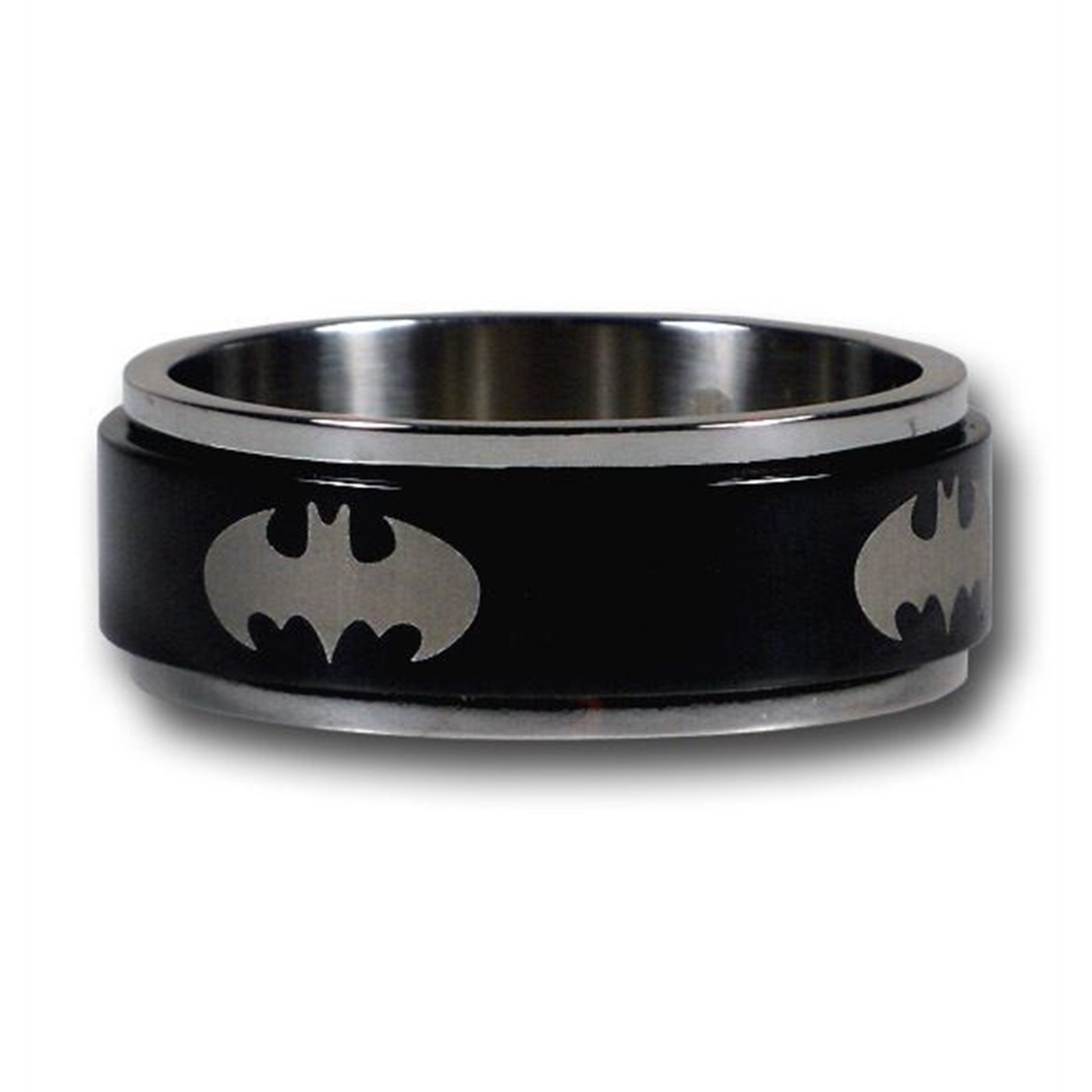 Batman Symbol Black Spinner Ring