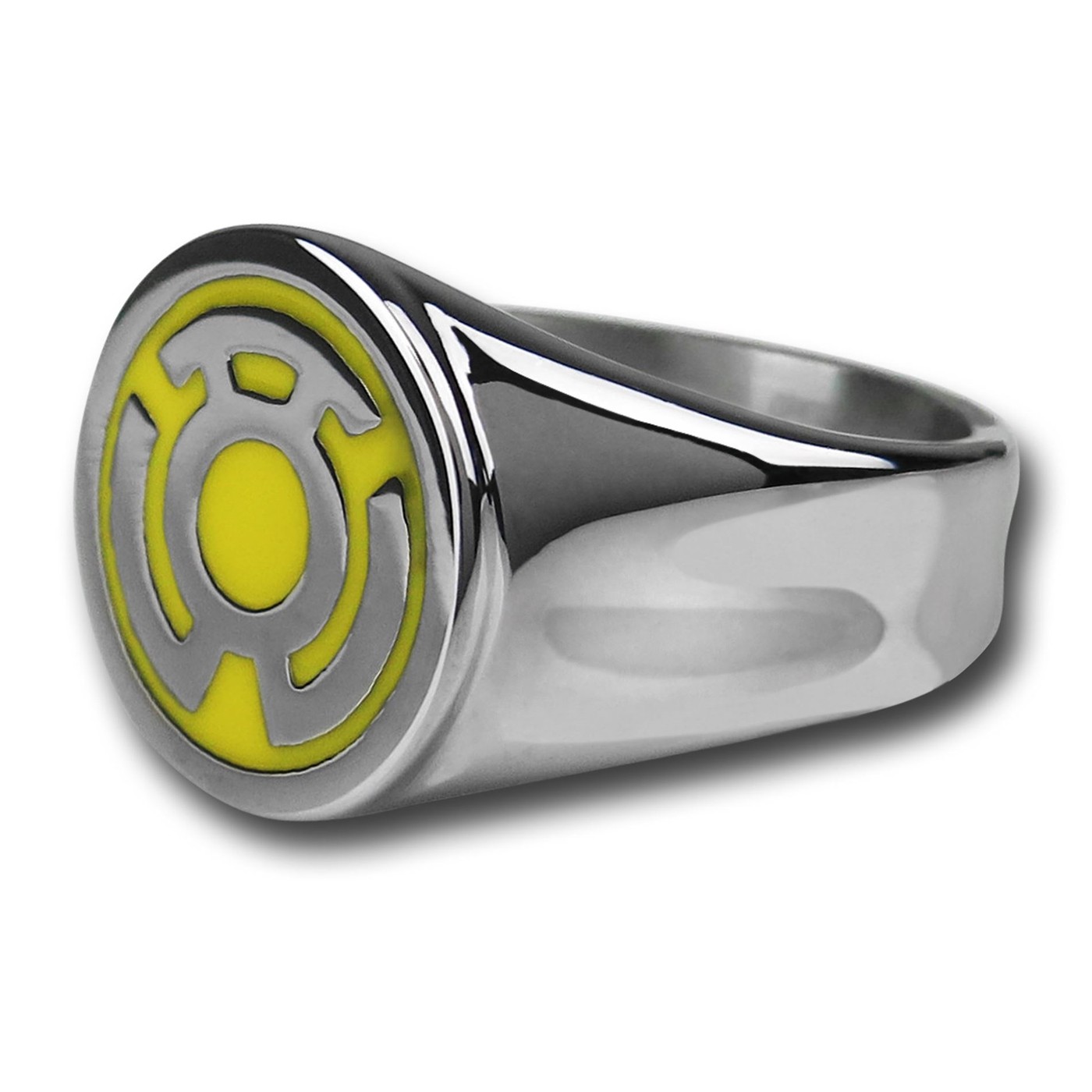 Yellow Lantern Symbol Stainless Steel Ring