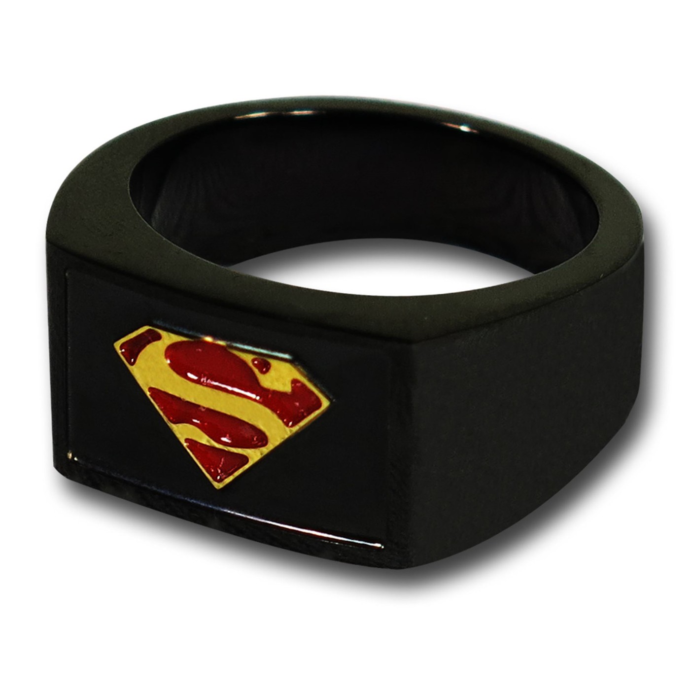 Superman Red & Gold Symbol Dad Black Ring