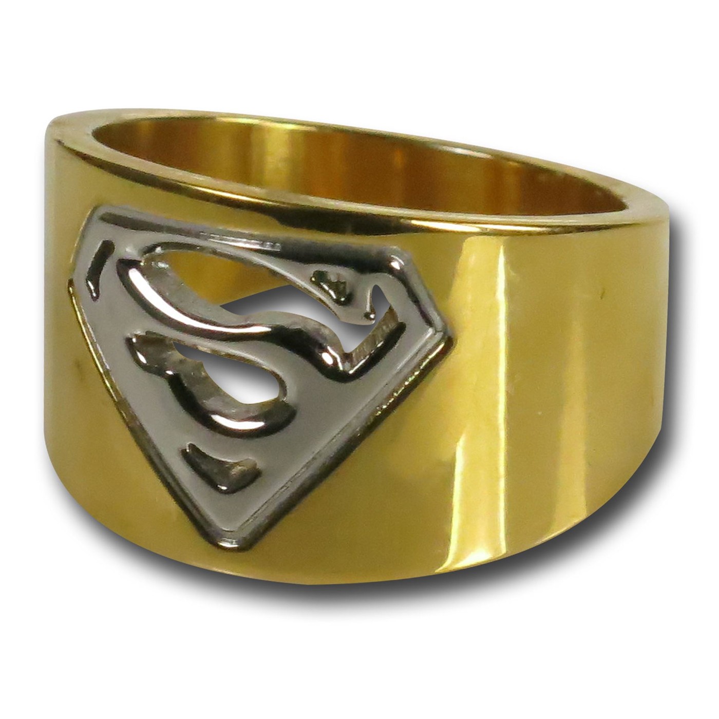 Superman Silver Symbol Gold Ring