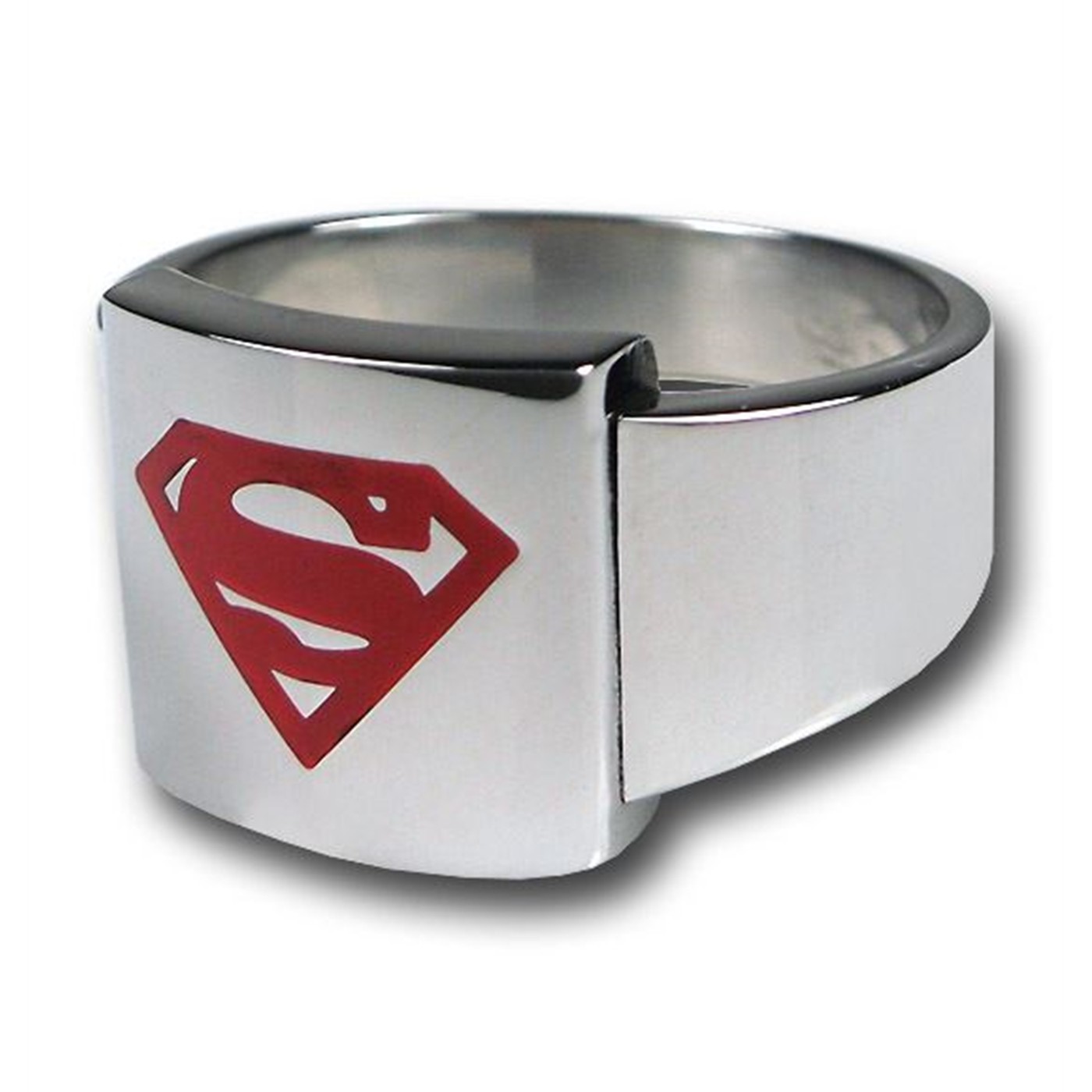 Superman Flat Stainless Steel Ring