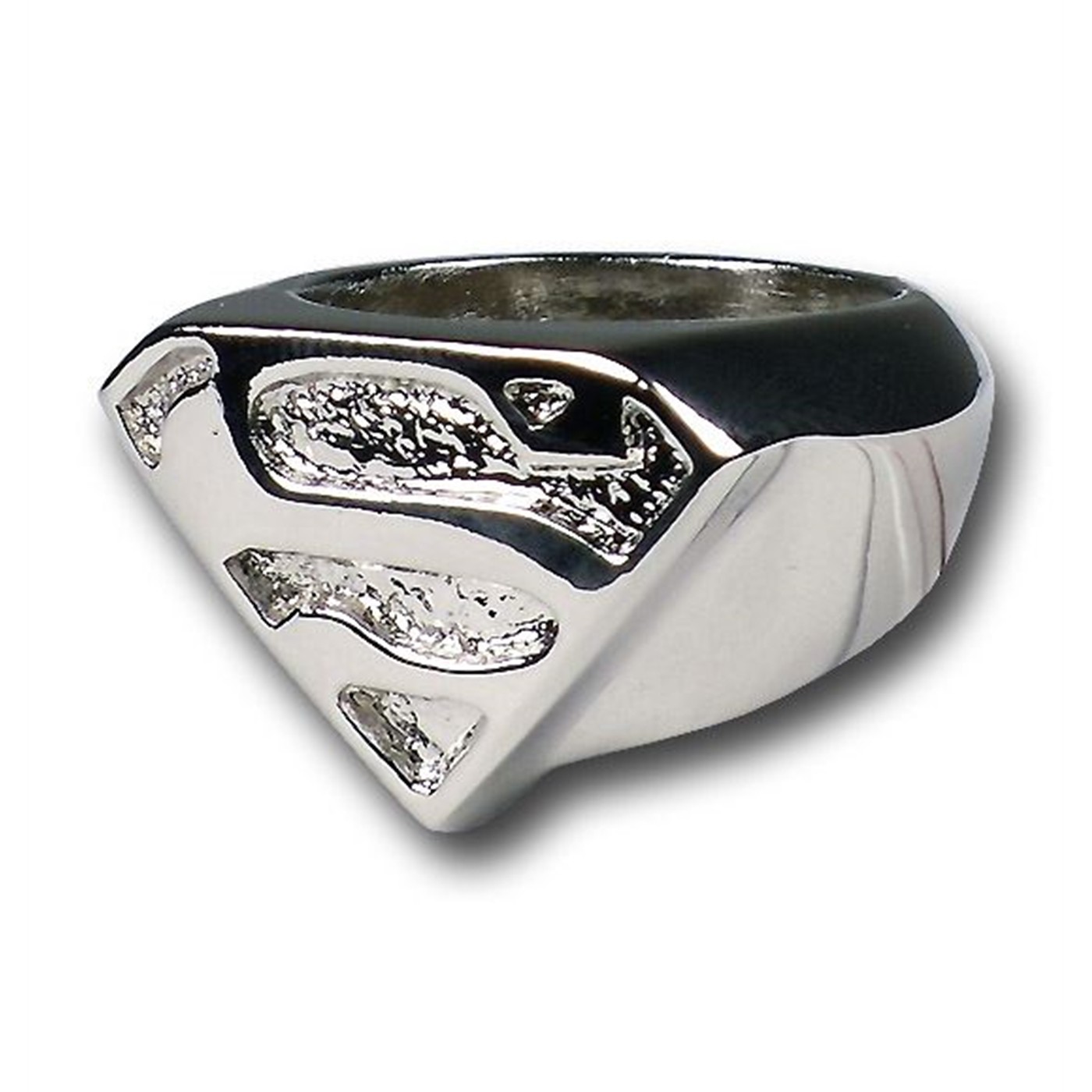 Superman Silver Shield Symbol Ring