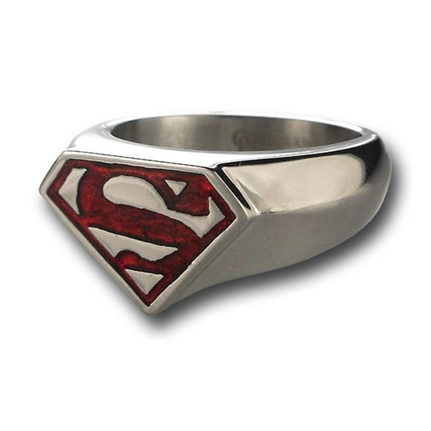 Superman Red Shield Stainless Steel Ring