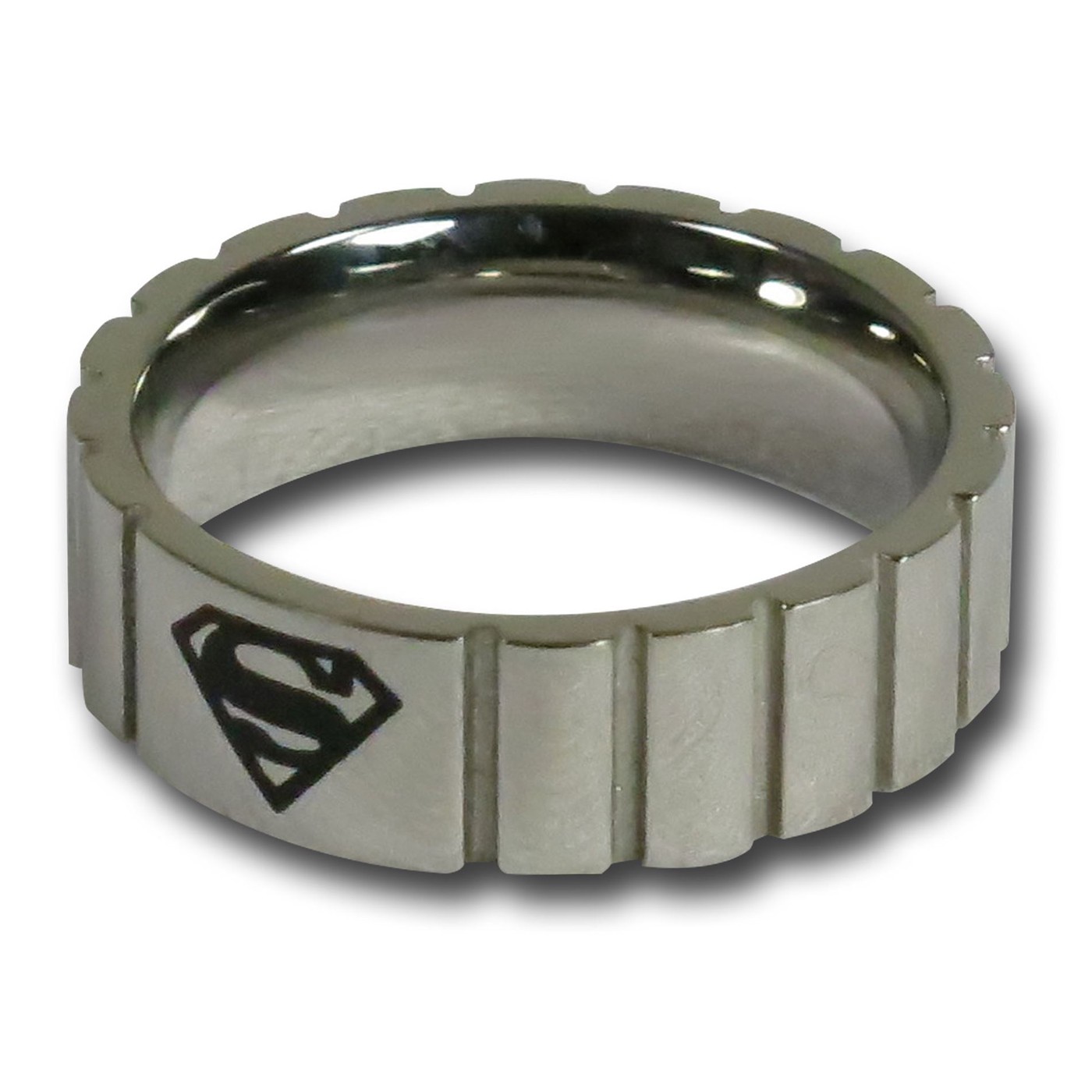 Superman Symbol Notched Ring