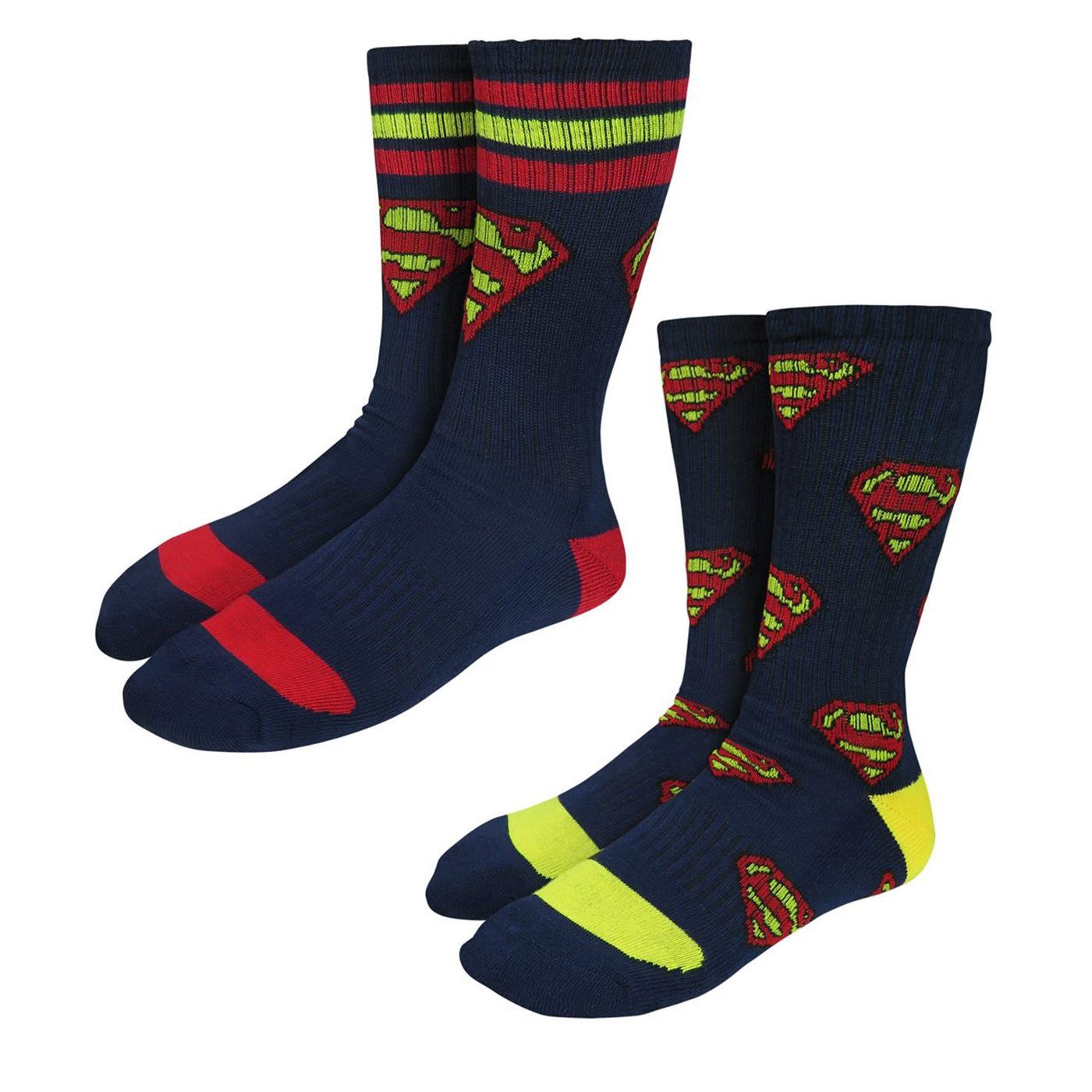 Superman Symbols Athletic Kids Sock 2 Pack