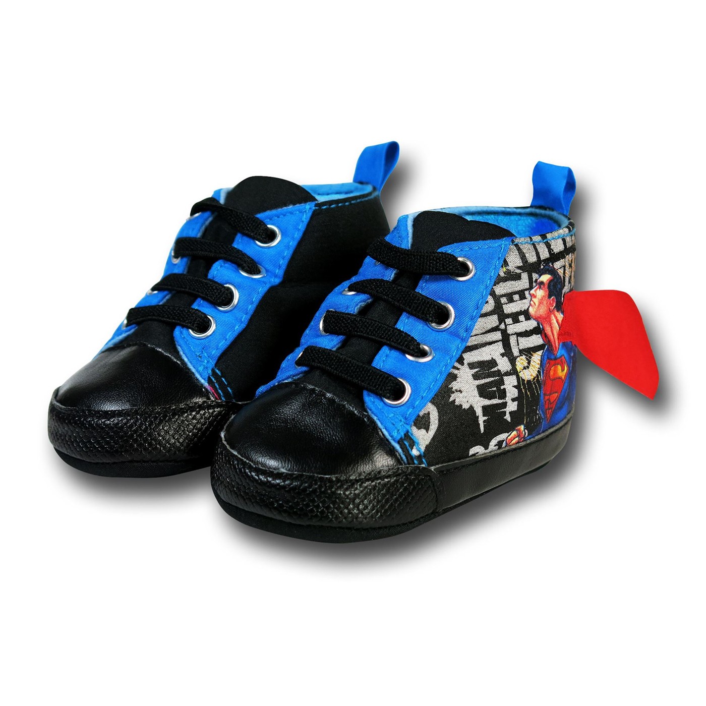 Superman Comic Image High-Top Caped Infant Shoes