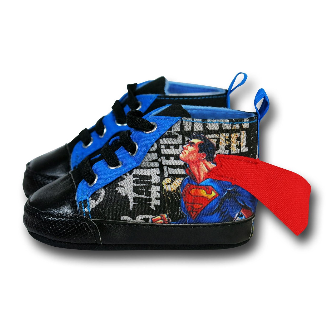 Superman Comic Image High-Top Caped Infant Shoes