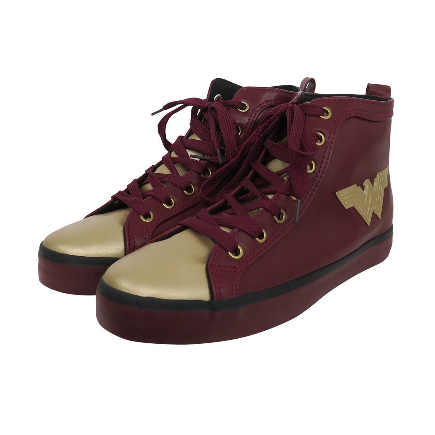 Wonder Woman Logo Red Hightop Sneakers