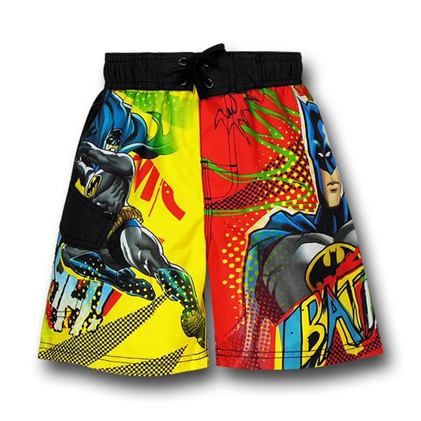 Batman Yellow and Red Kids Board Shorts
