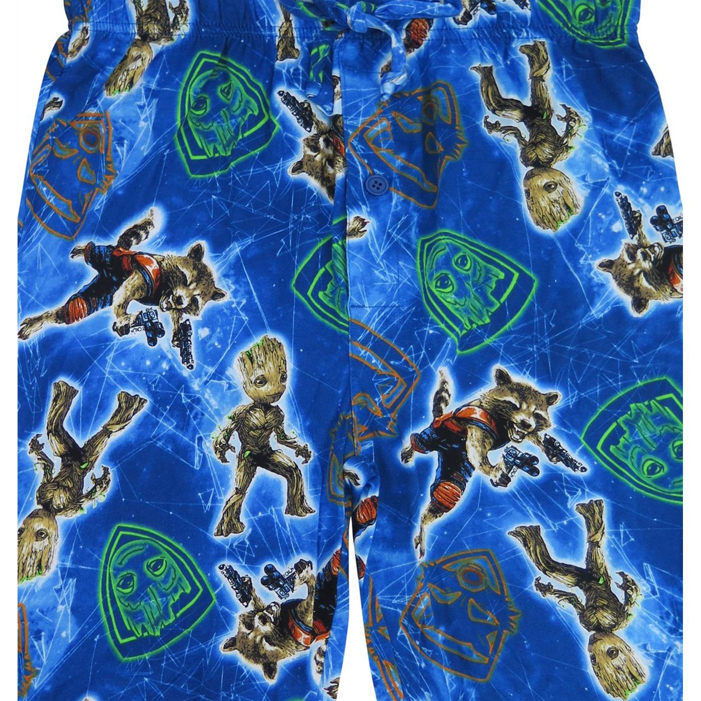 GOTG Groot & Rocket Raccoon Men's Jersey Pajama Shorts