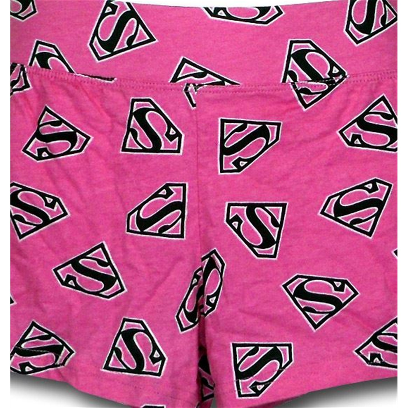 Supergirl Pink Symbol Sleep Shorts