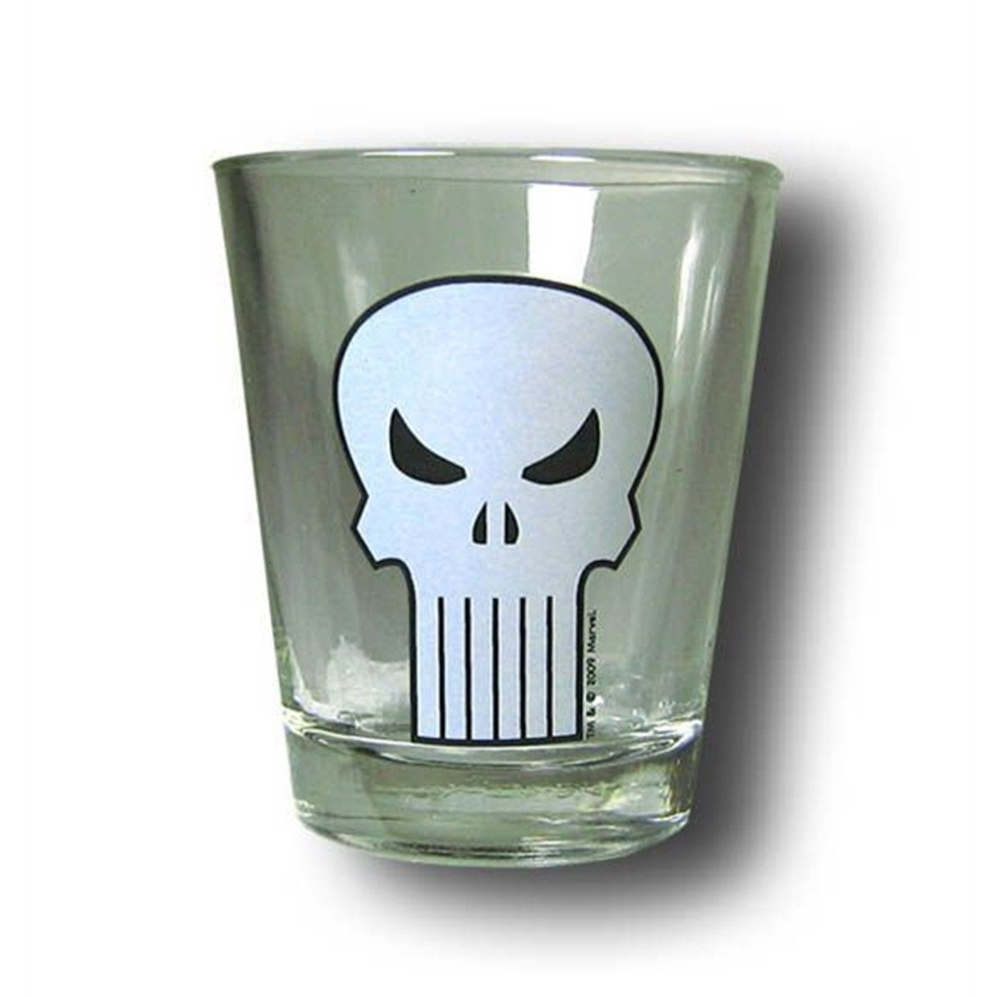 Punisher White Skull Symbol Shot Glass