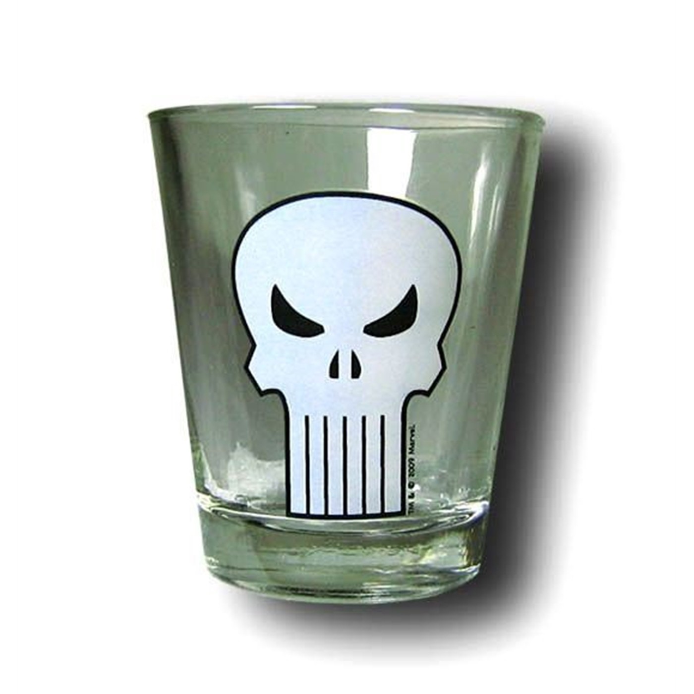 Punisher White Skull Symbol Set of 2 Shot Glasses