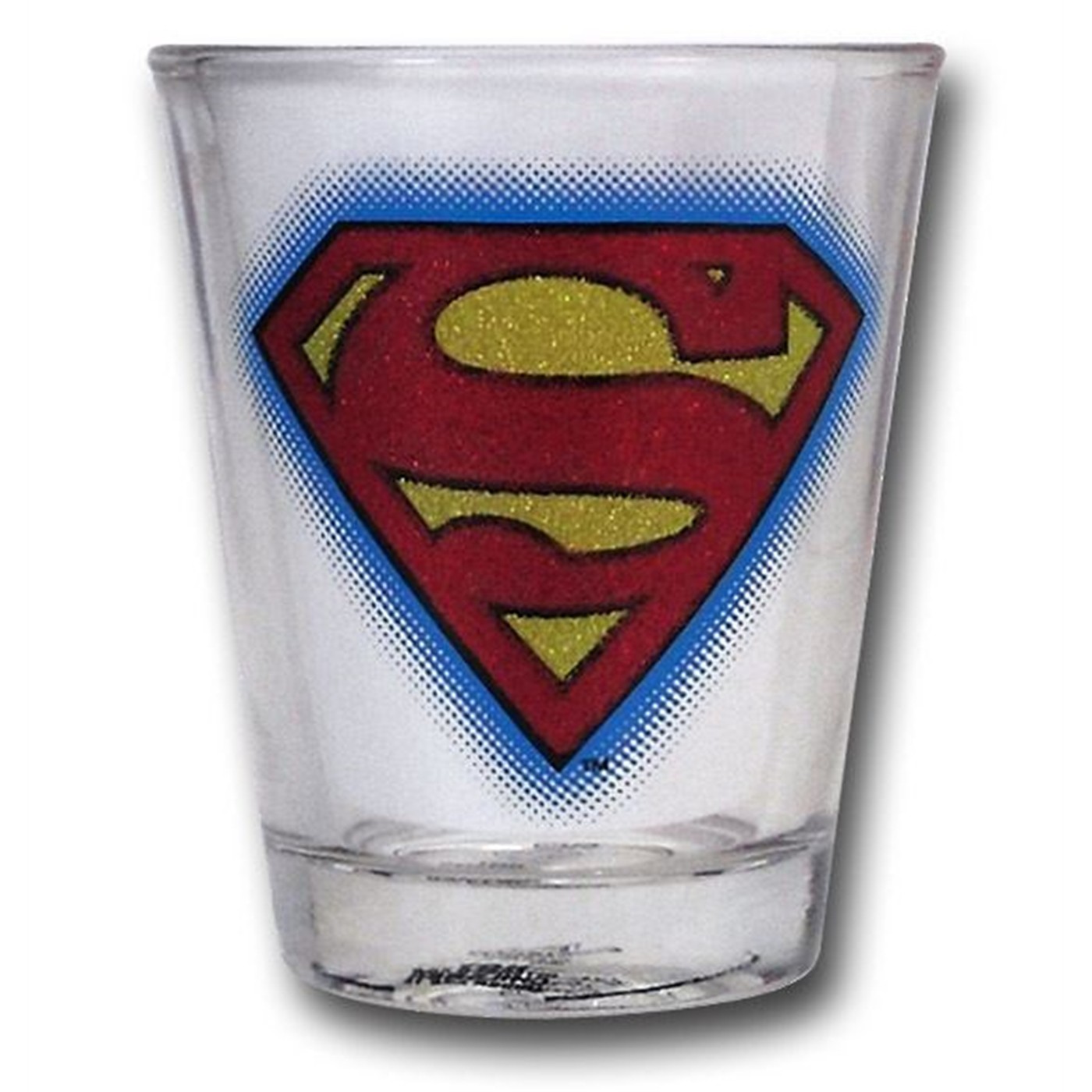 Superman Glitter Symbol Shot Glass