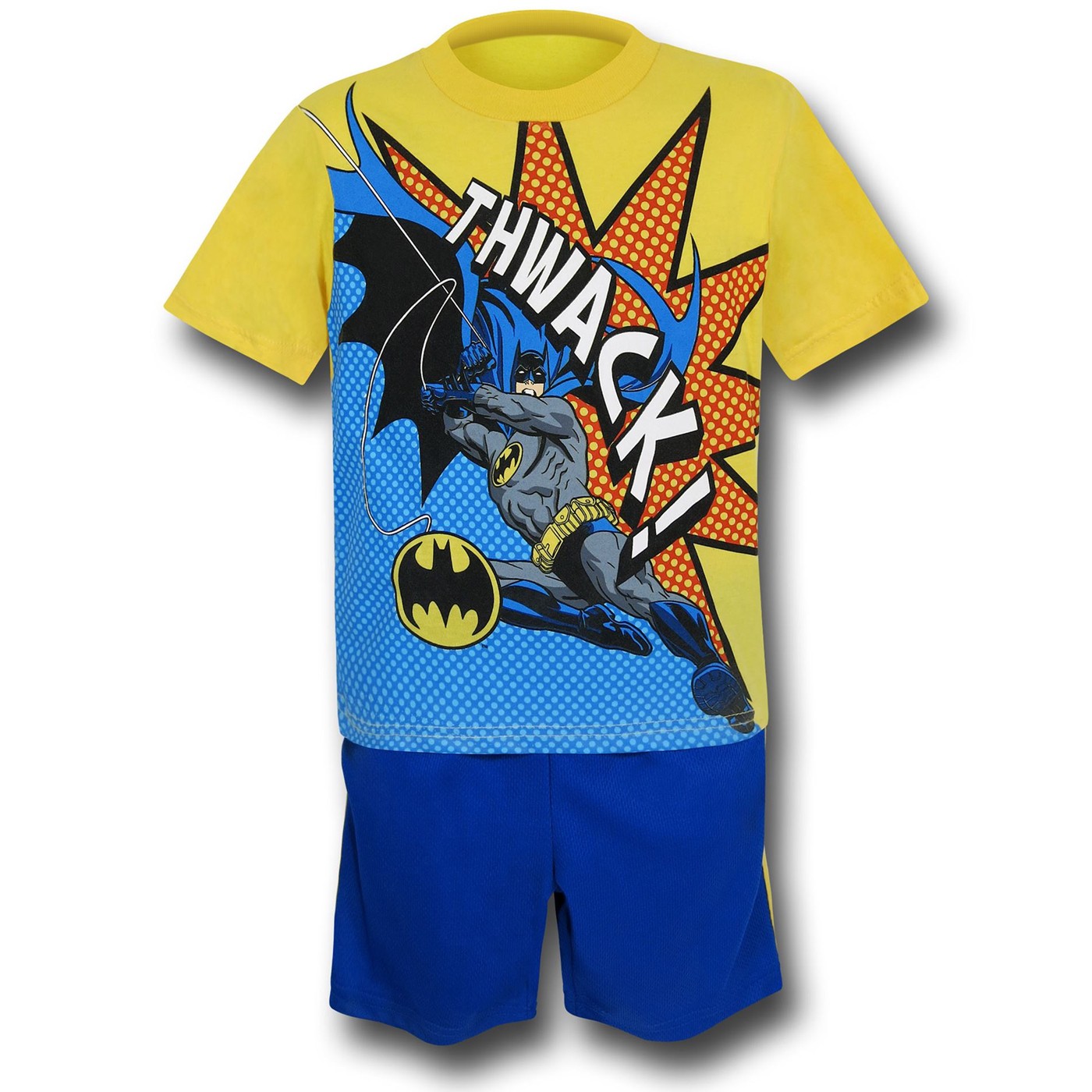 Batman Kids Yellow & Blue Shorts Set