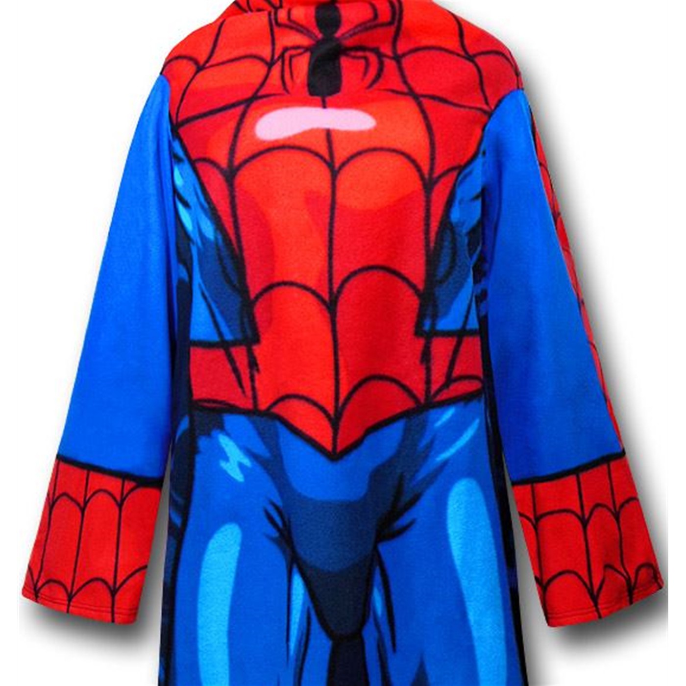 Spiderman Heroic Pose on Blue Snuggy Sleeved Blanket