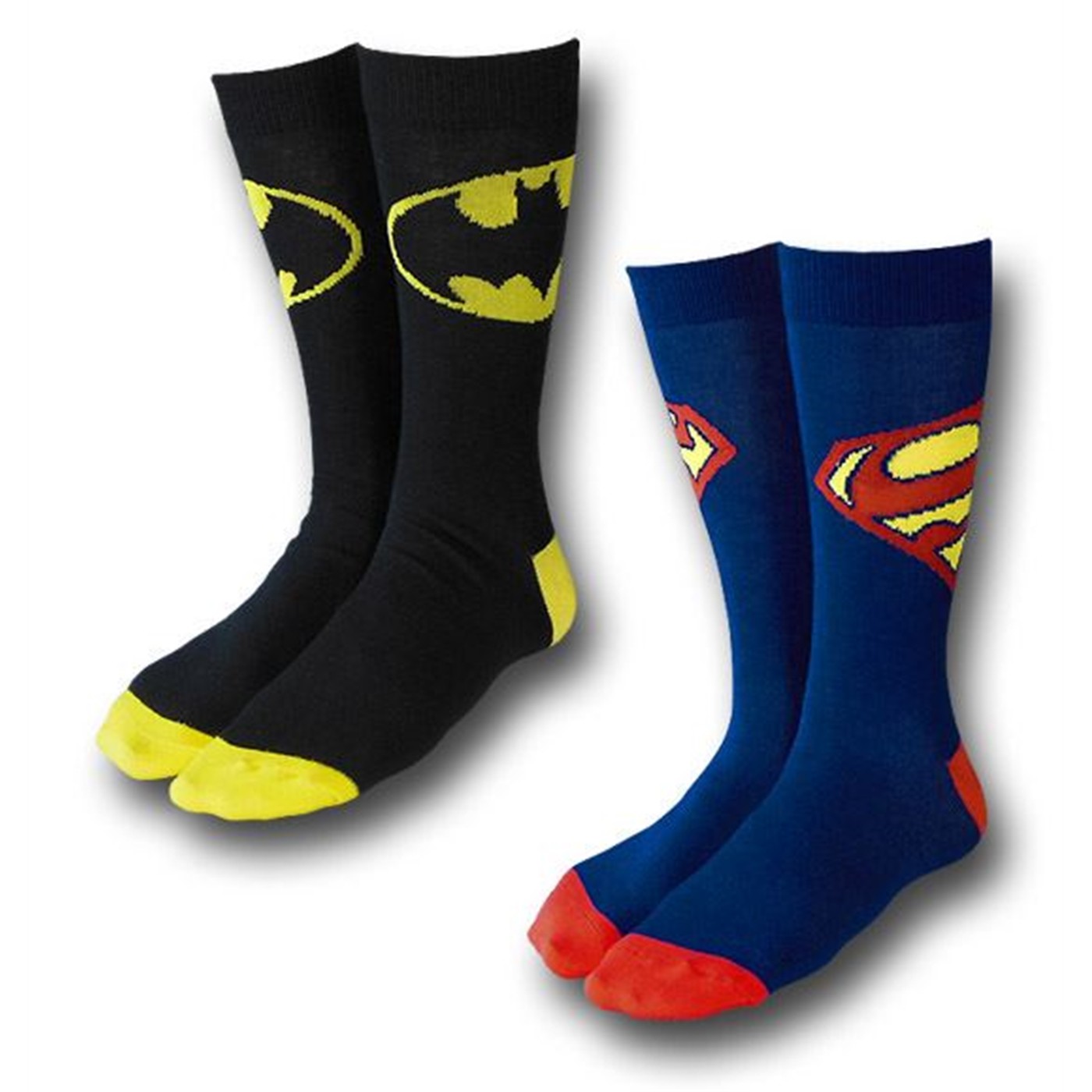 Batman and Superman Symbol Crew Sock 2-Pack