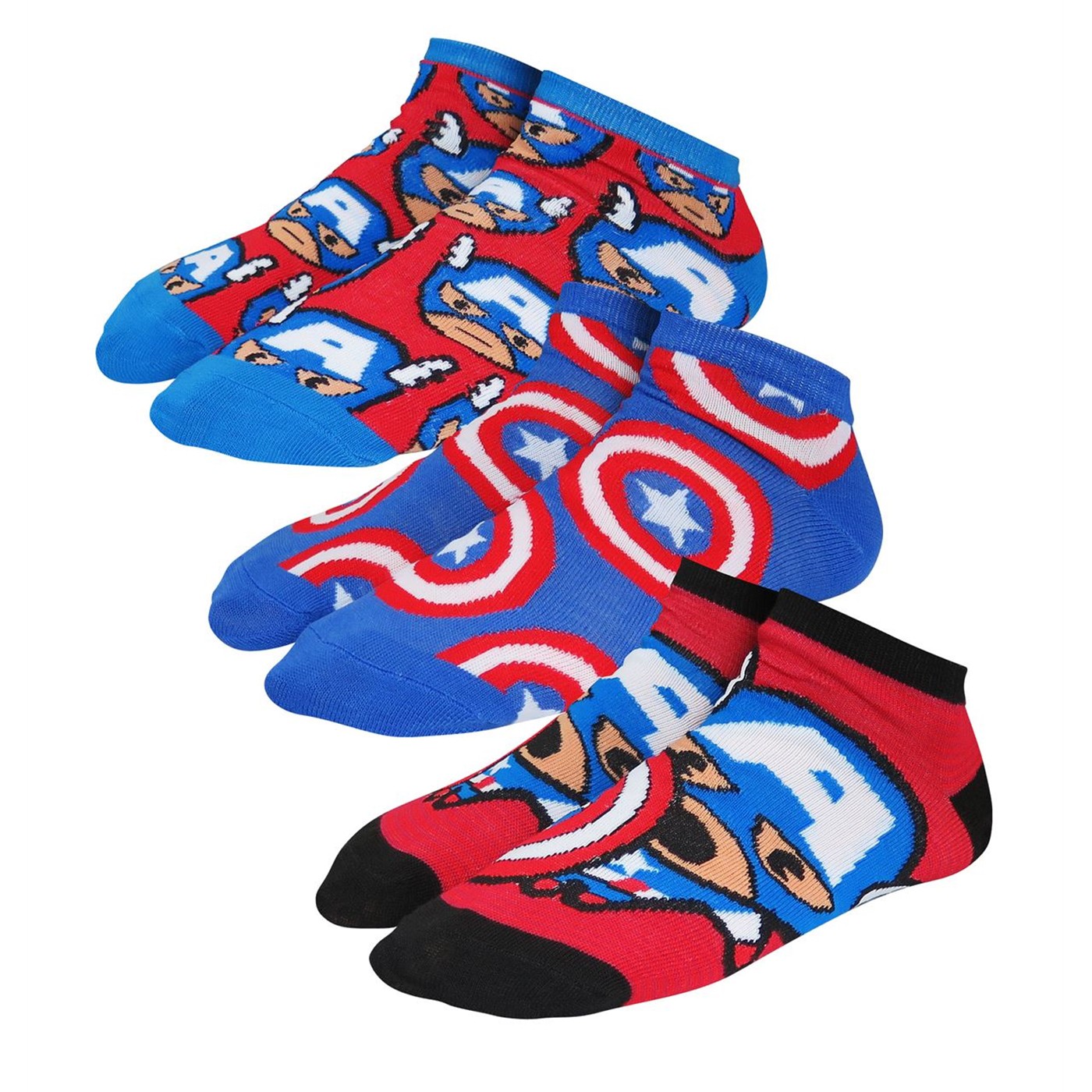 Captain America Cuties Women's Low-Cut Sock 3 Pack