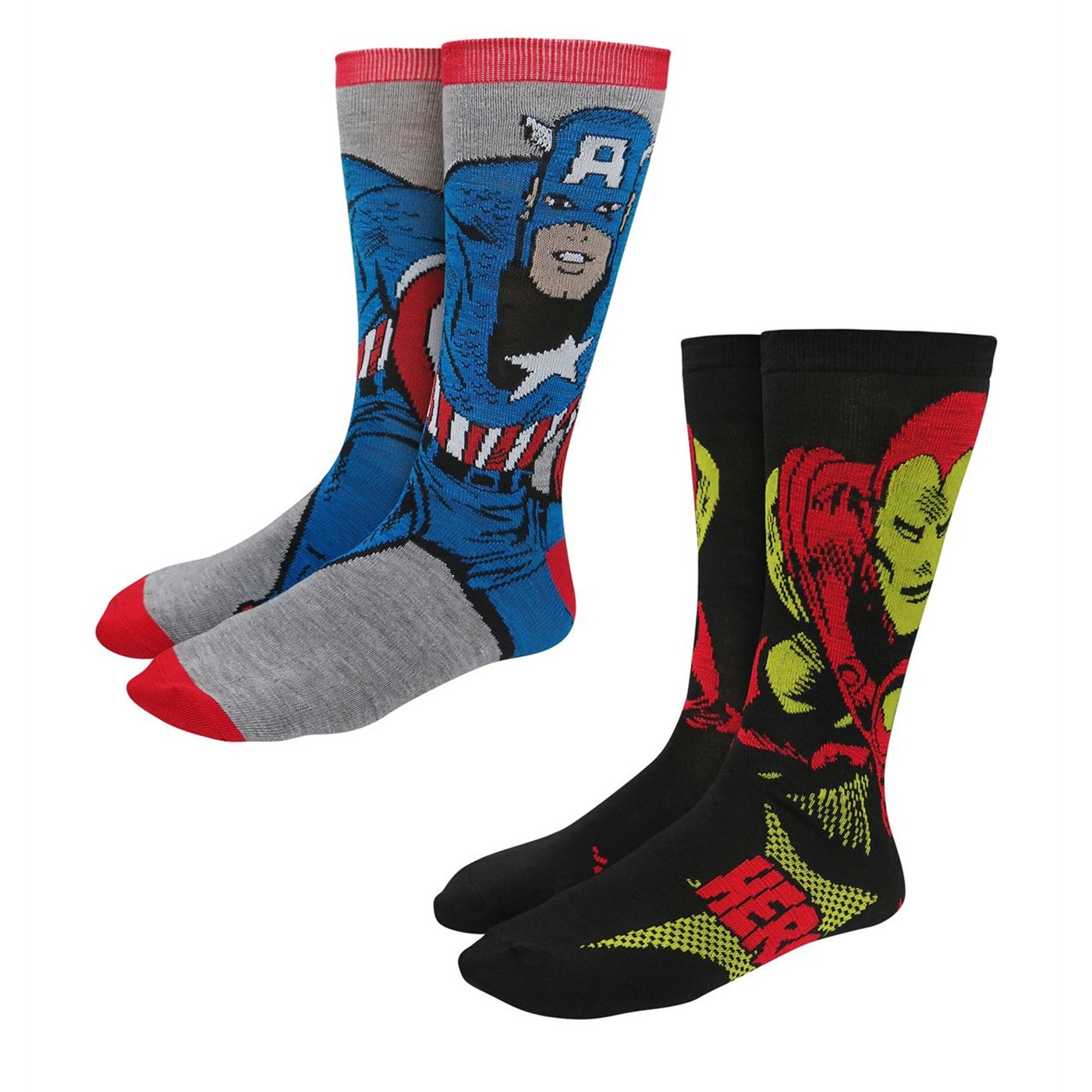 Captain America & Iron Man Retro Socks 2-Pack