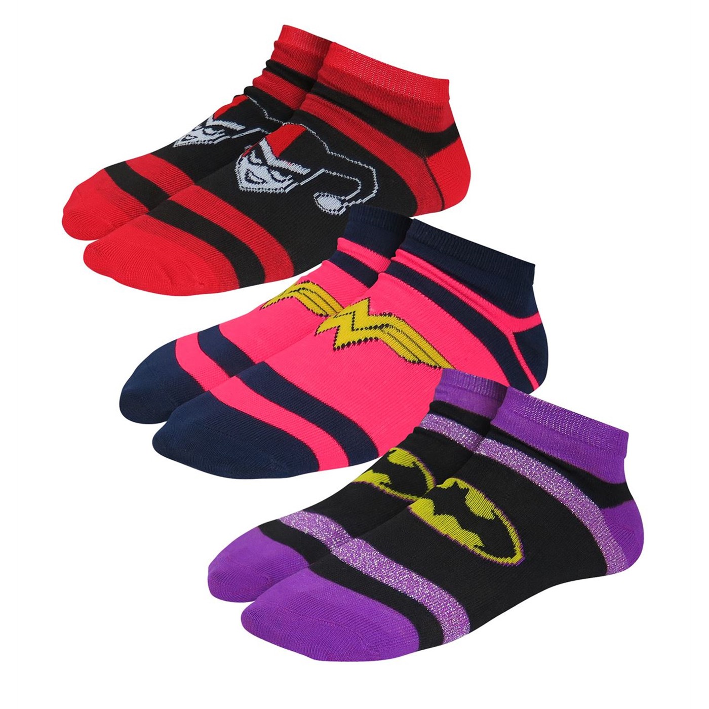 DC Heroes Women's Low-Cut Sock 3 Pack