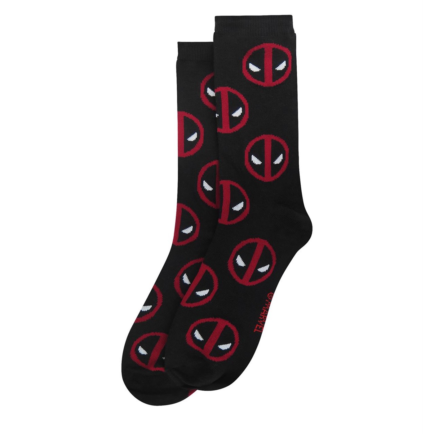 Deadpool Logos Black Crew Socks