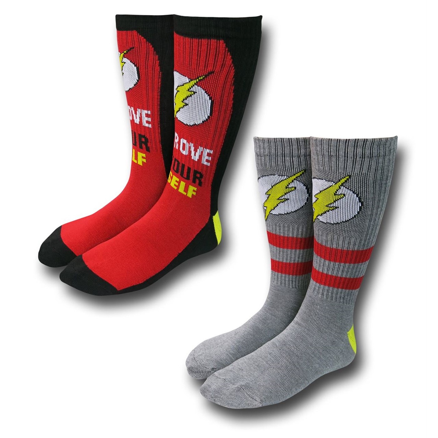 Flash Grey Red and Black Socks 2-Pack