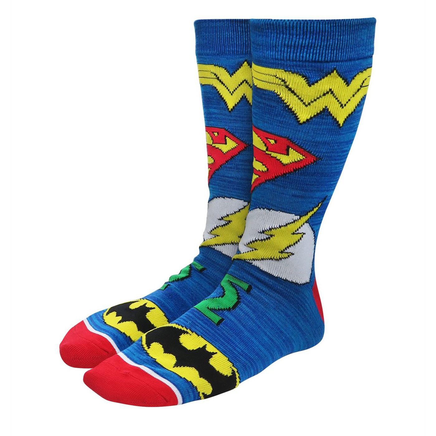 Justice League Symbols & Stripes Crew Socks 2-Pack