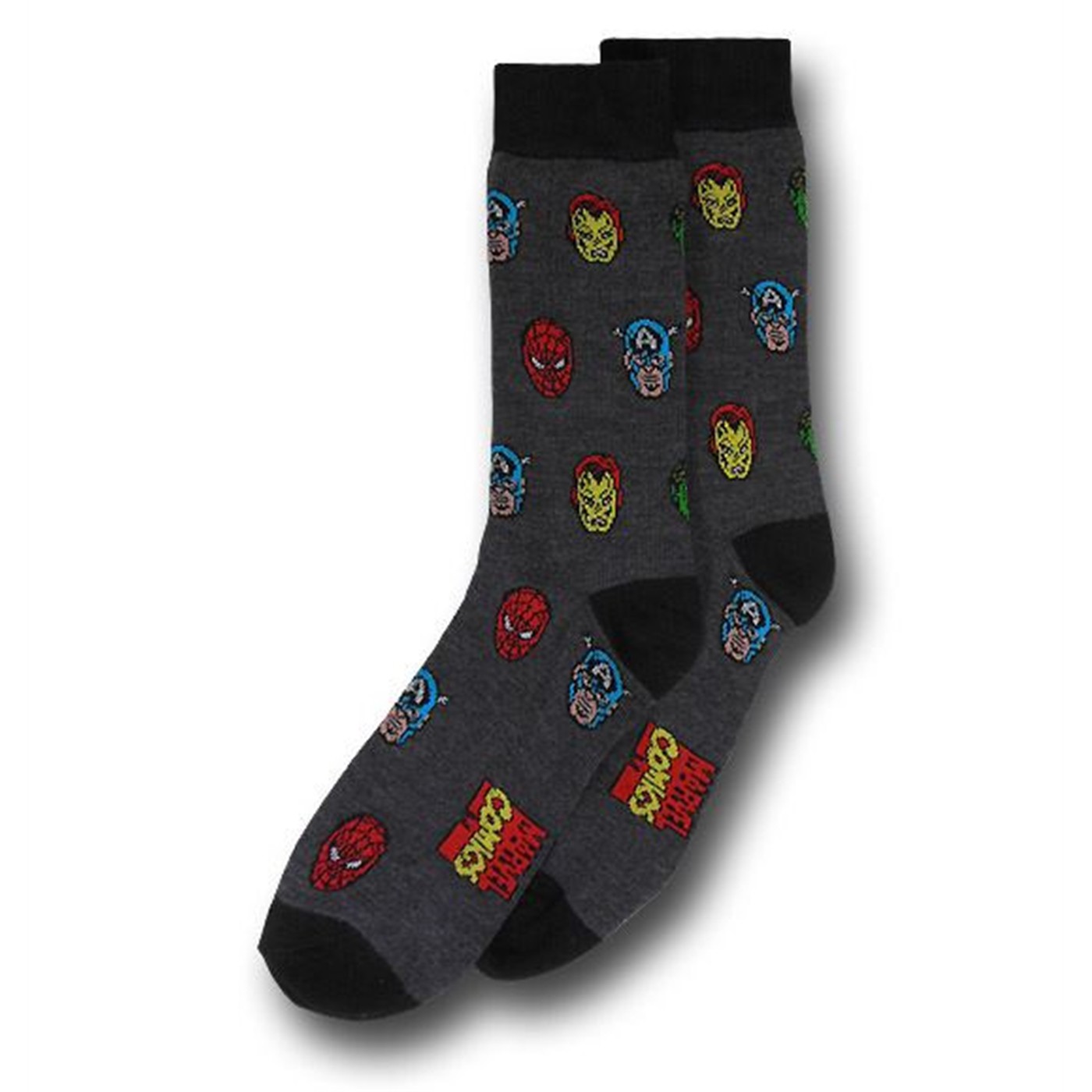 Marvel Heroes Collage and Mini Heads Socks 2-Pack