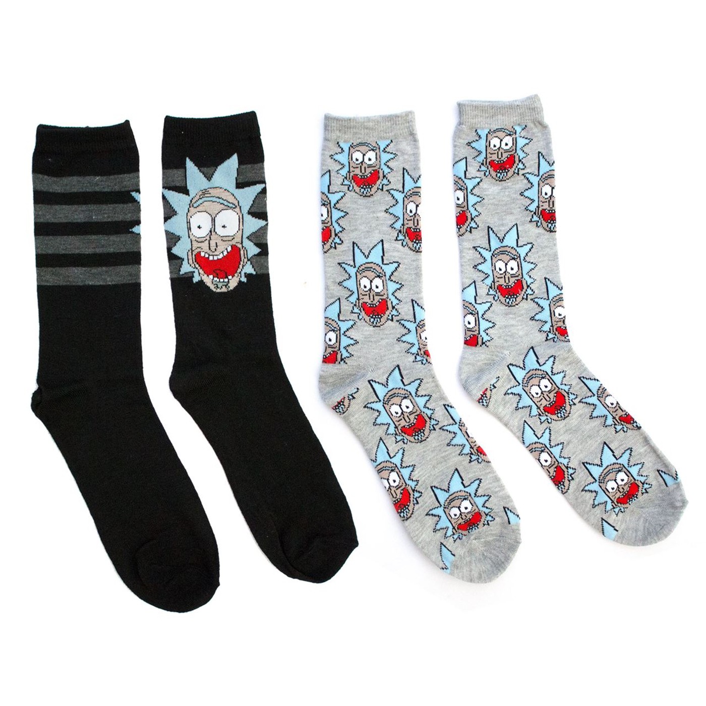 Rick And Morty 2 Pack Let's get Schwifty Black Crew Socks 2 Pack 