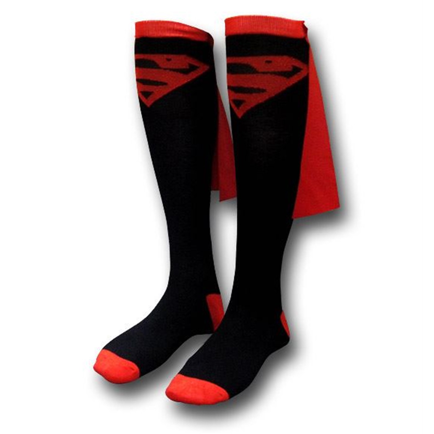 Superman Black/Red Women's Caped Knee-High Socks