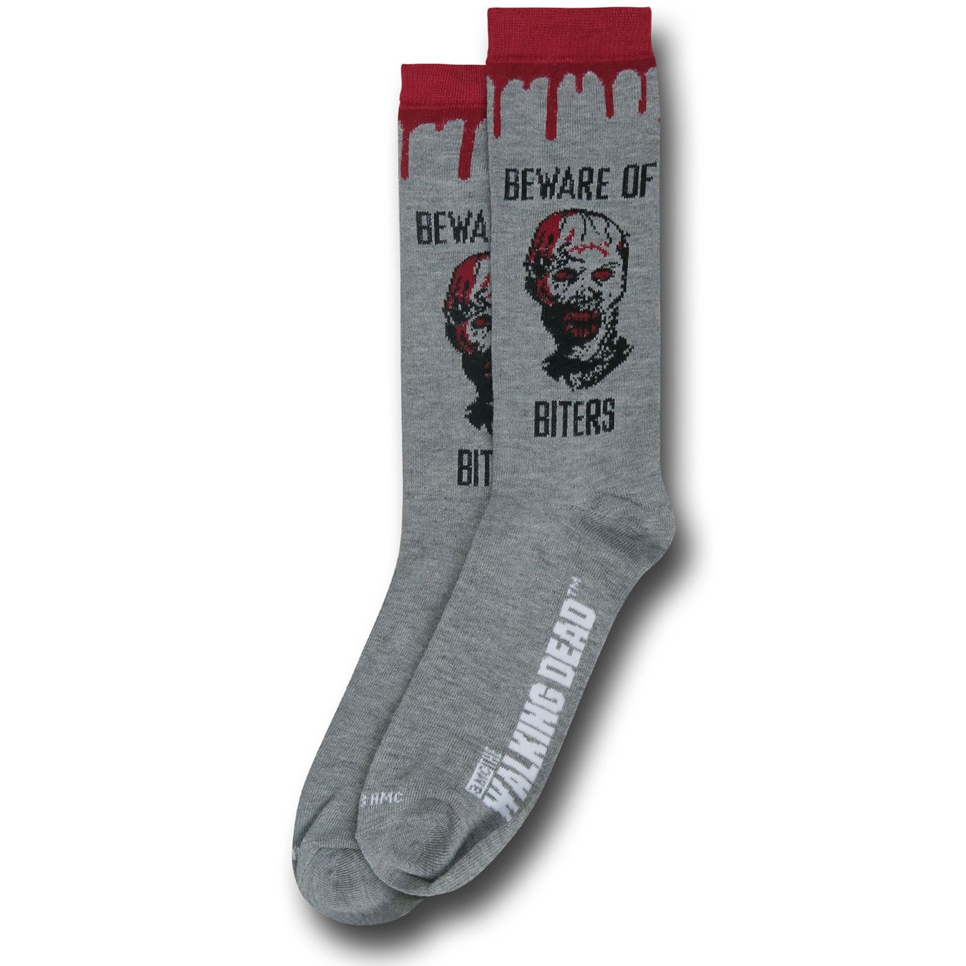 Walking Dead Beware Biters Crew Socks
