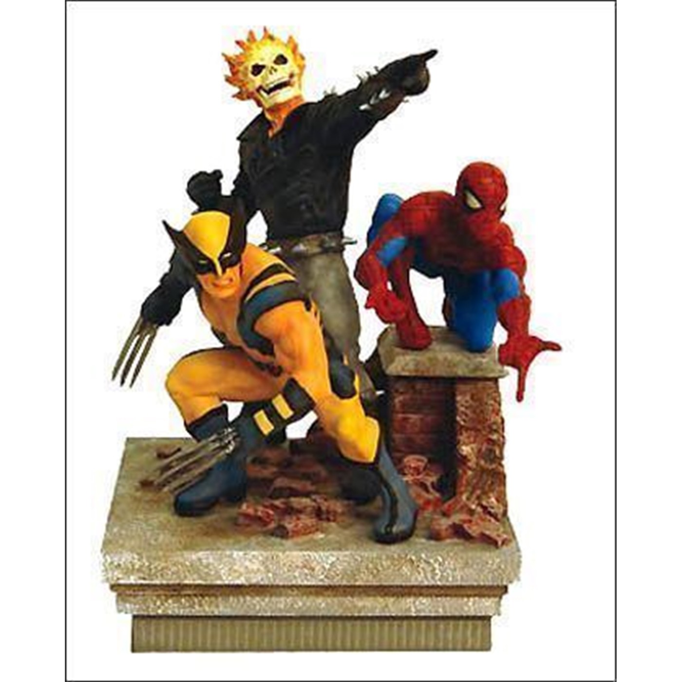 Spiderman, Wolverine Ghost Rider Paperweight