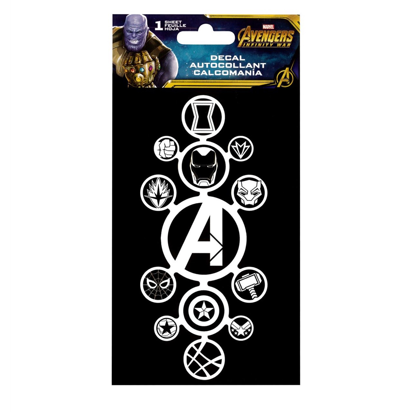 Avengers Infinity War Hero Logos Sticker