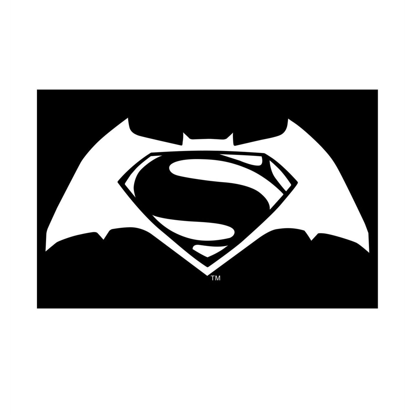 Batman Vs Superman Symbol White Sticker