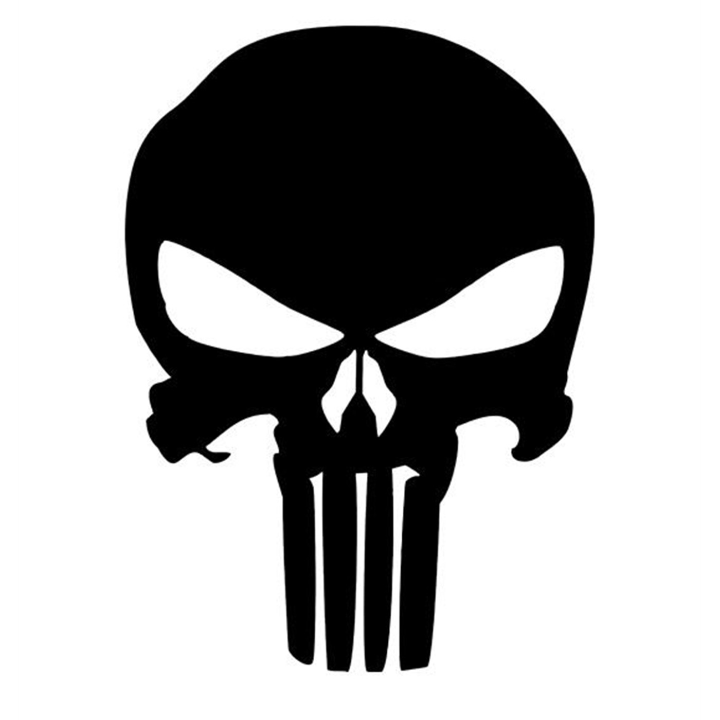 Punisher 10 Inch Black Skull Sticker