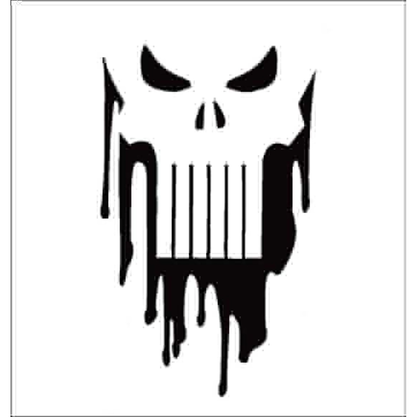 Punisher 4 Inch Black Drip Skull Rub On Sticker