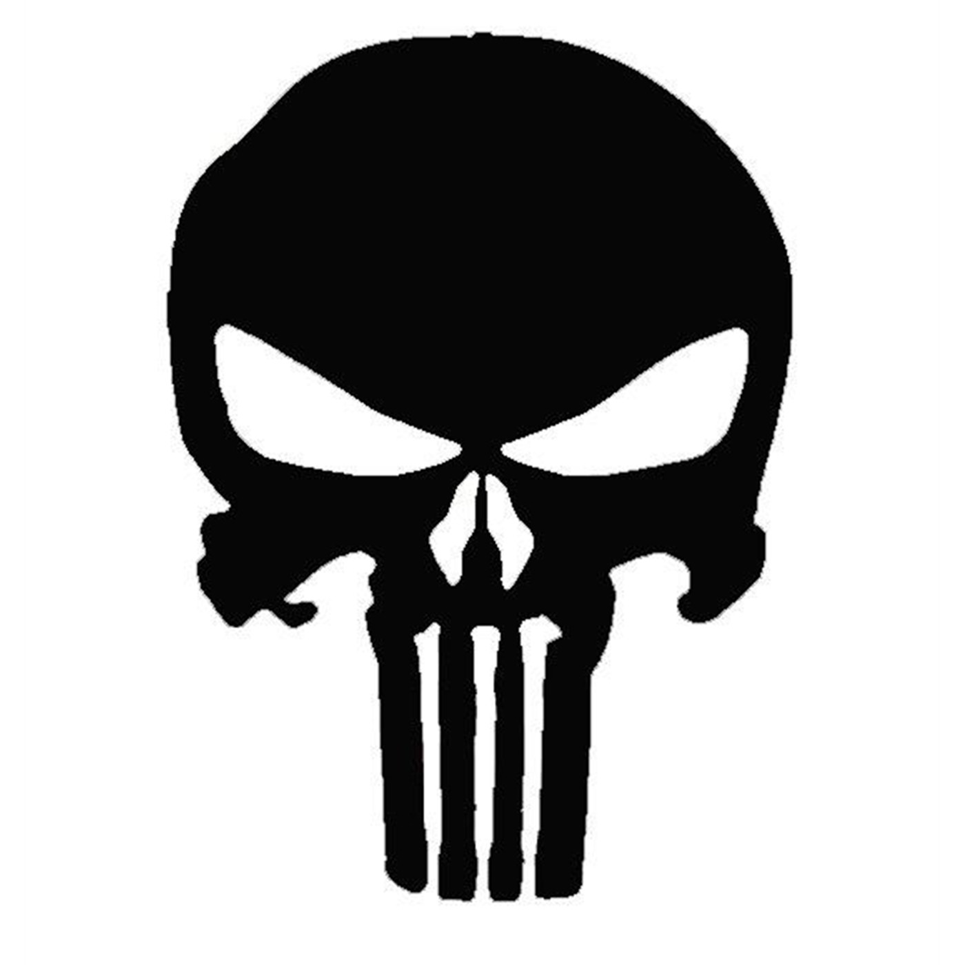 Punisher 4 Inch Black Skull Car Window Sticker