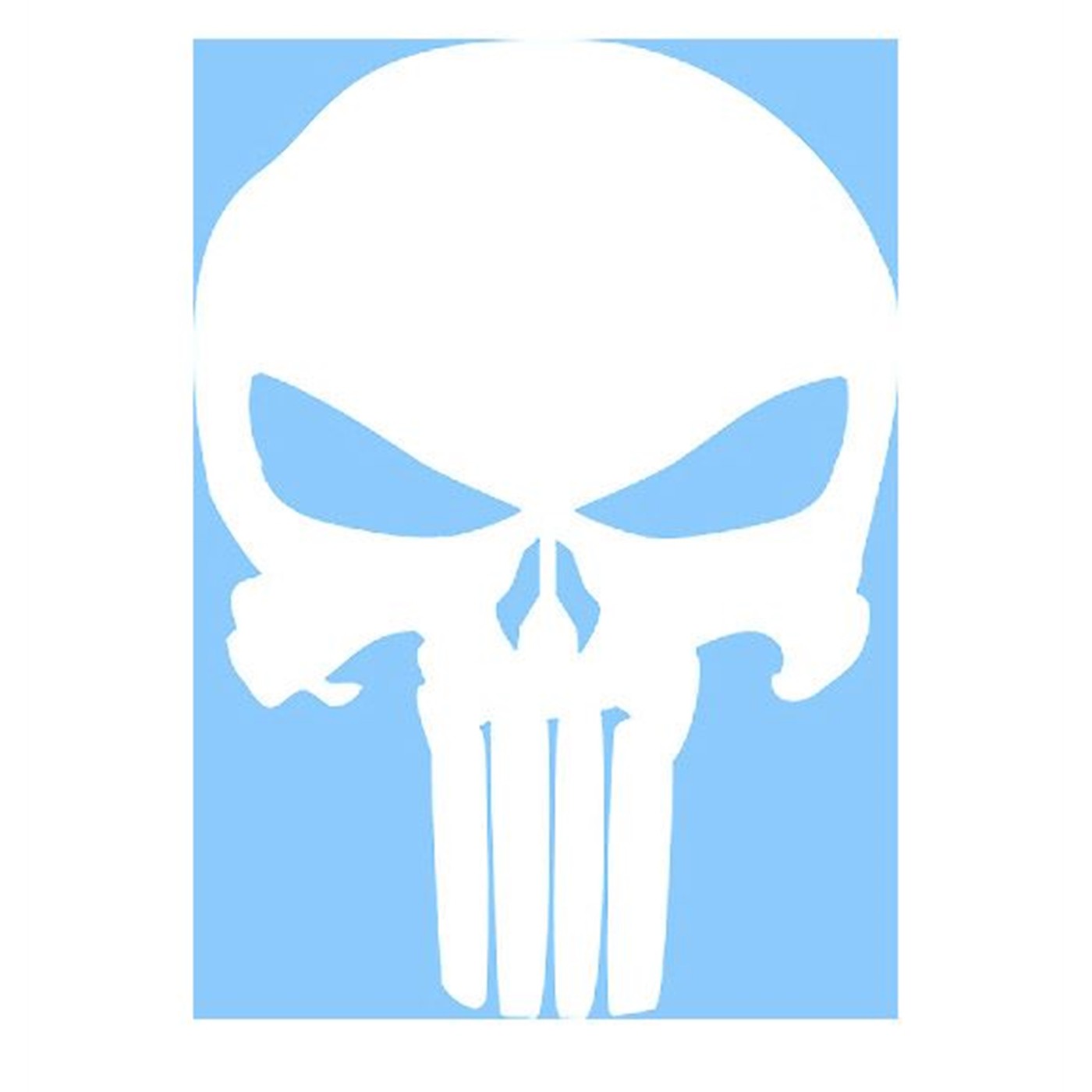 Punisher 4 Inch White Skull Sticker
