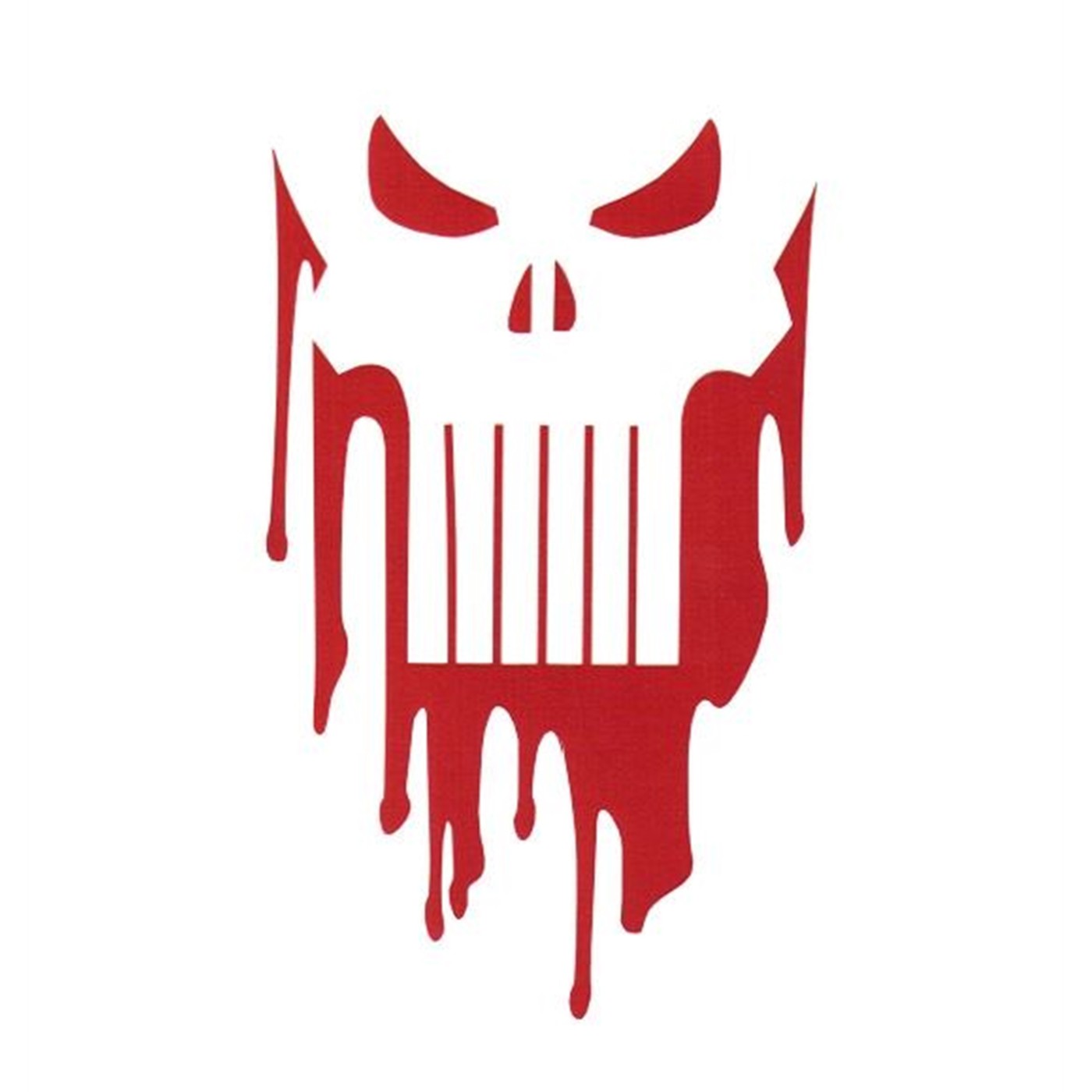 Punisher 4 Inch Red Drip Skull Rub On Sticker