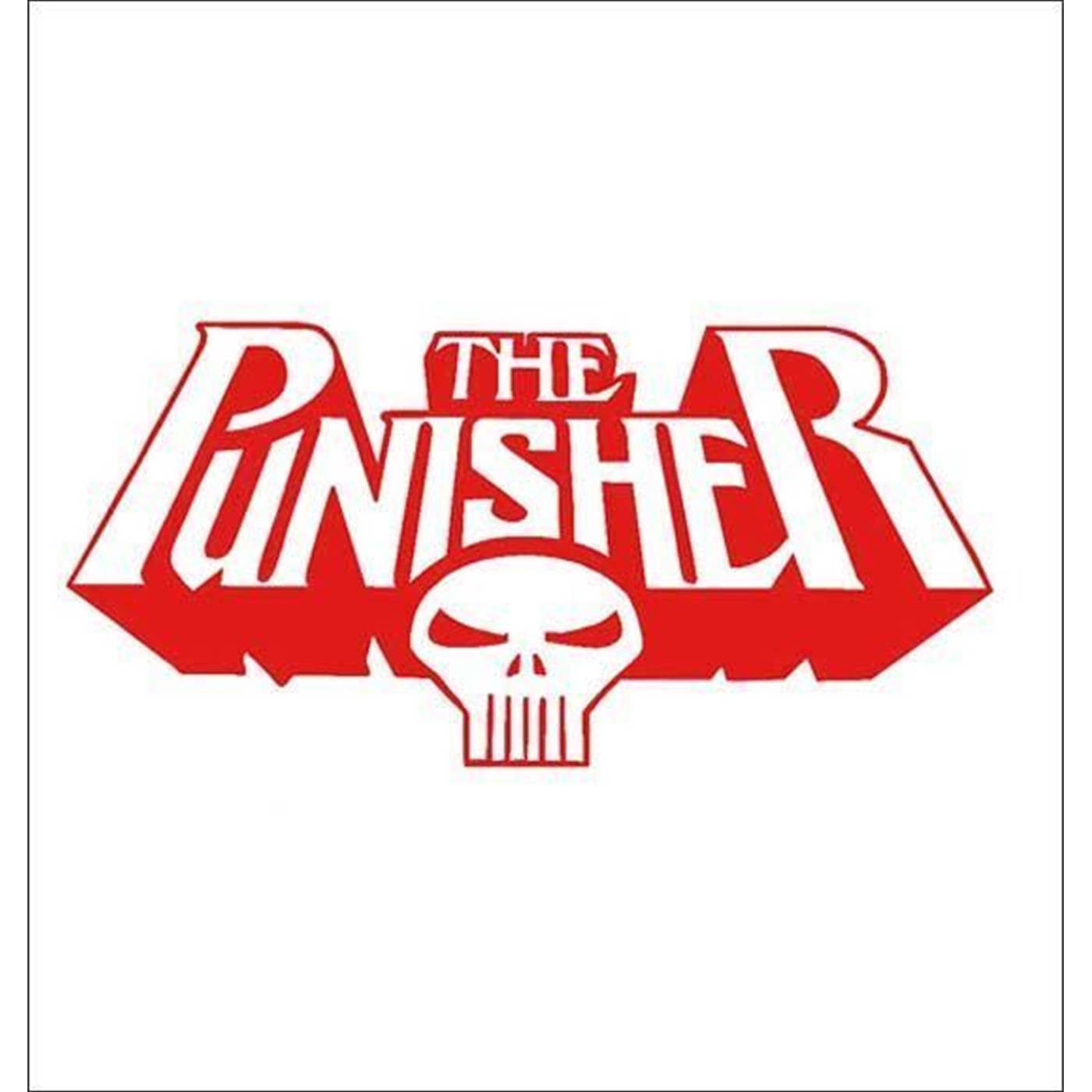 Punisher Red Logo and Skull Rub On Sticker