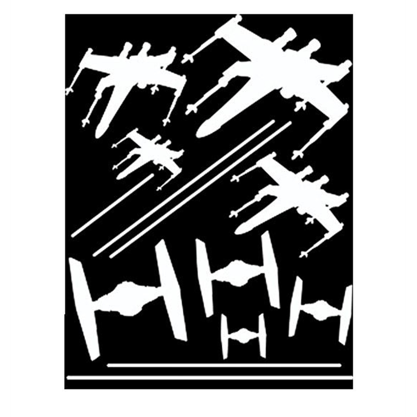 Star Wars X-Wing/TIE Fighter Dogfight Stickers- White