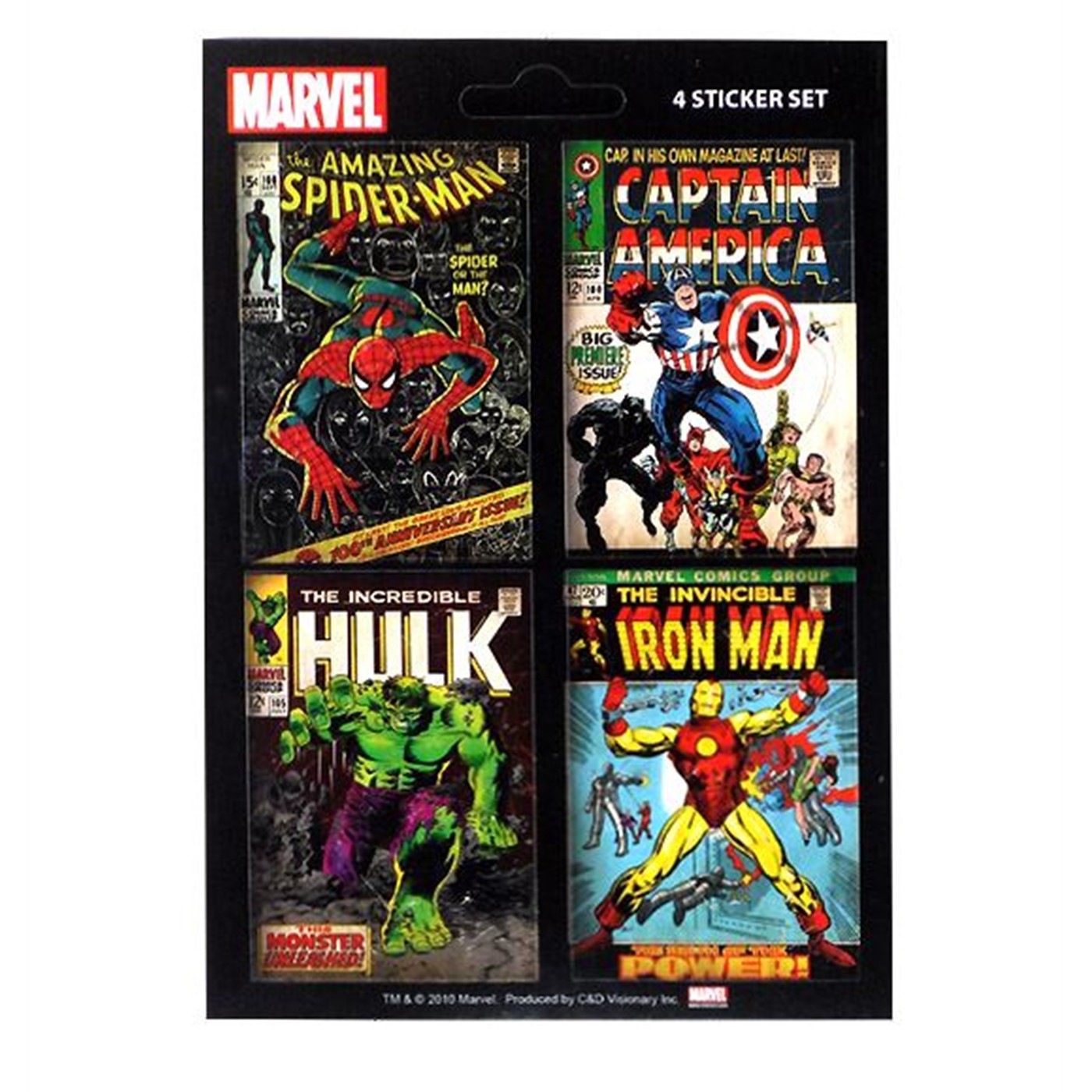 Marvel Sticker Comic Covers Set Of 4