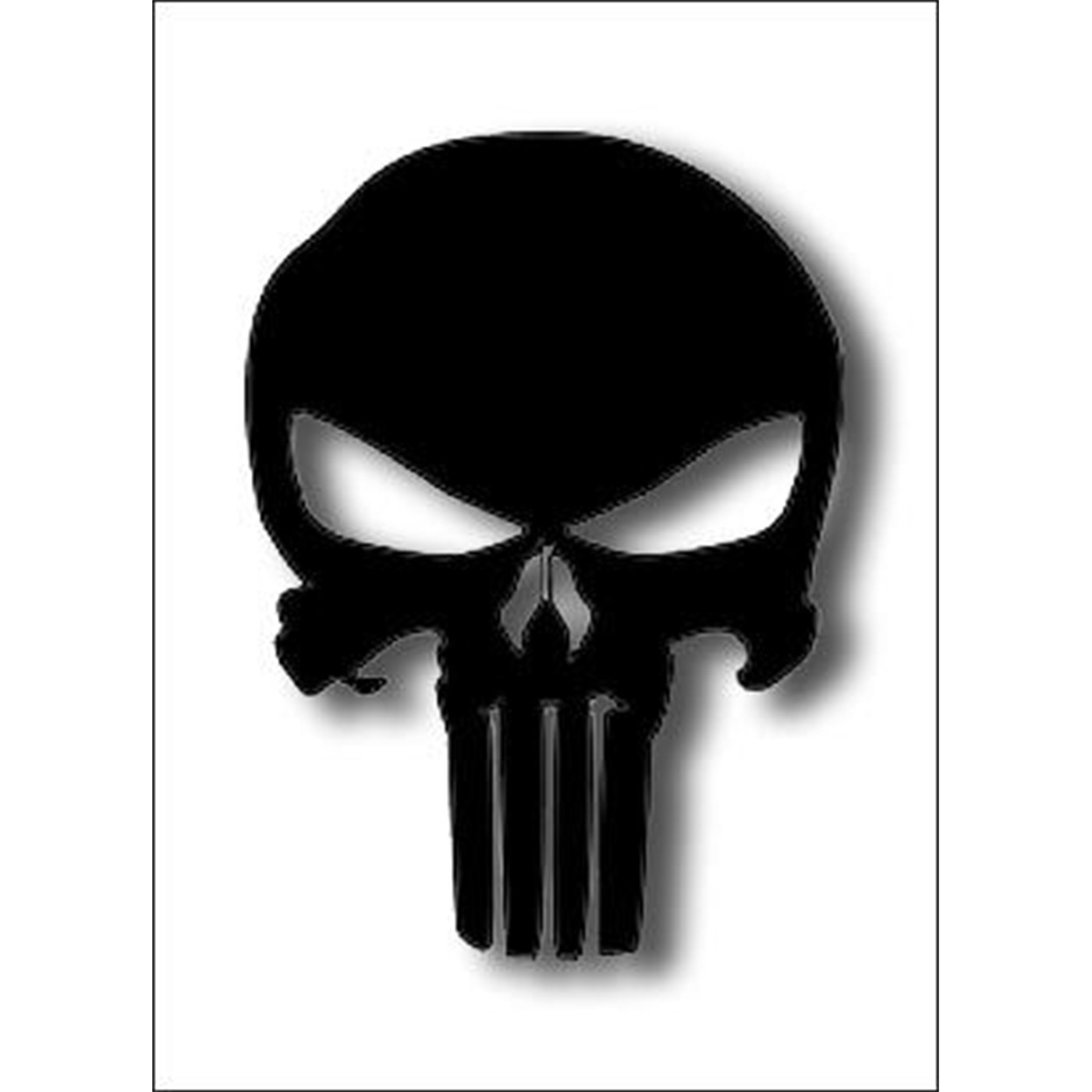 Punisher 4.5 Inch Black Skull Sticker