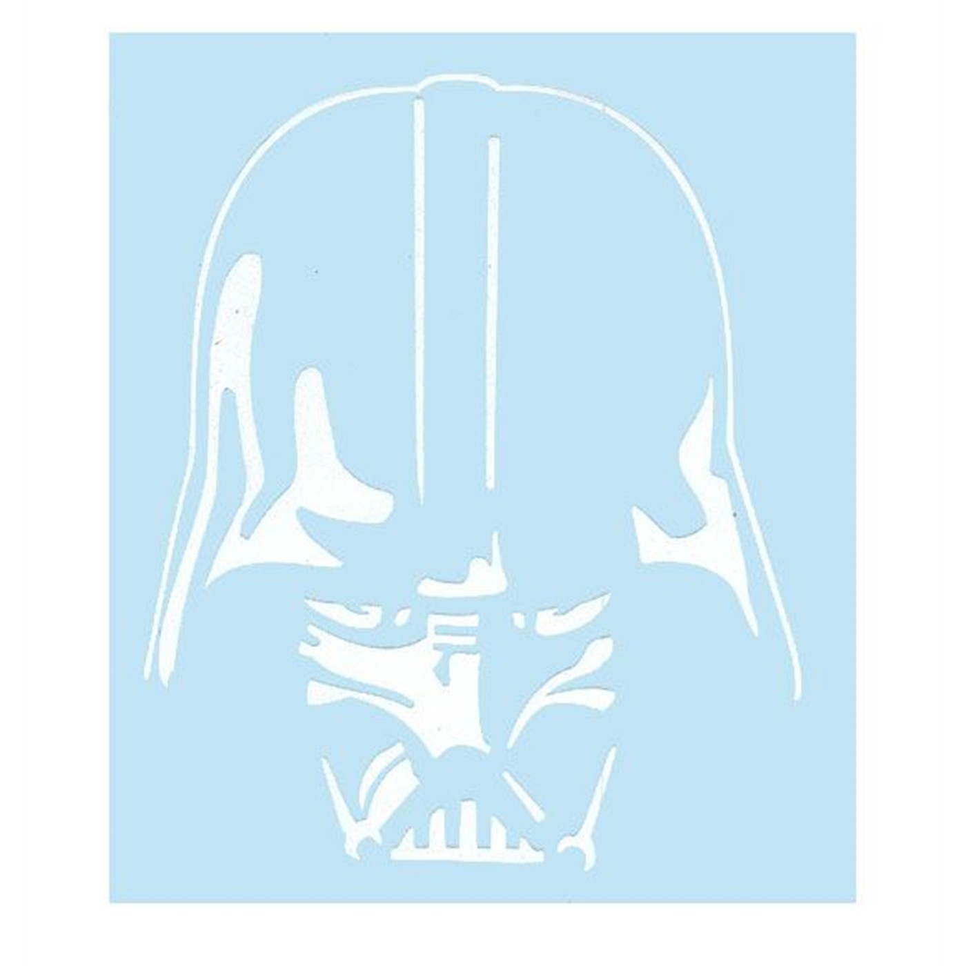 Darth Vader Head Down Sticker - White