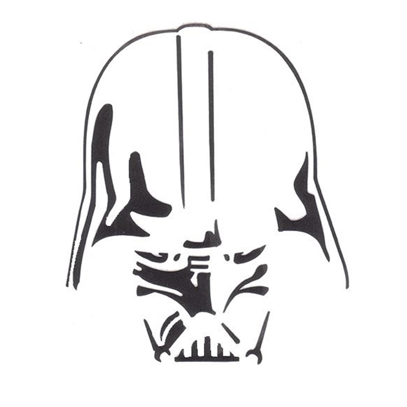 Darth Vader Head Down Sticker - Black