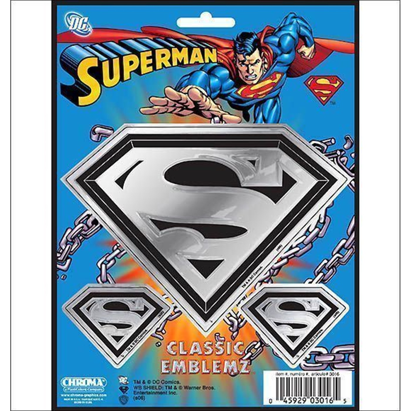 Superman Symbol Chrome Car Sticker