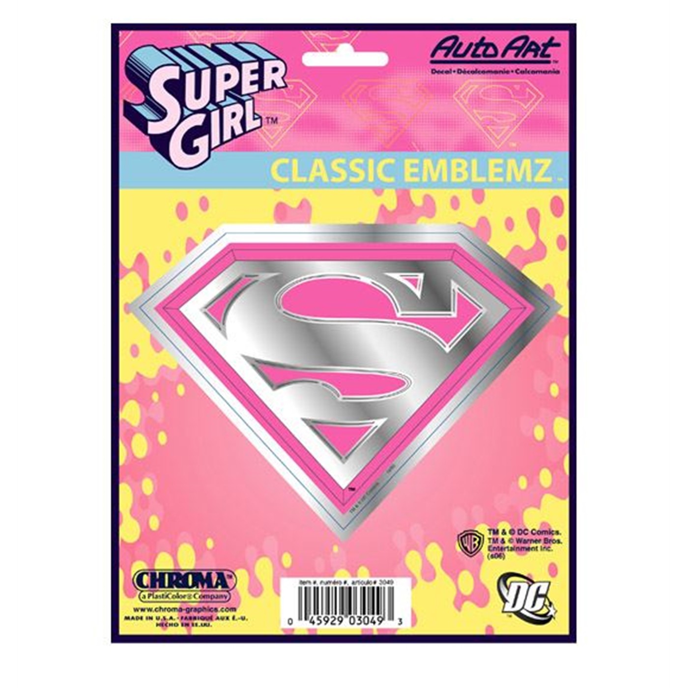 Supergirl Chrome Shield Sticker