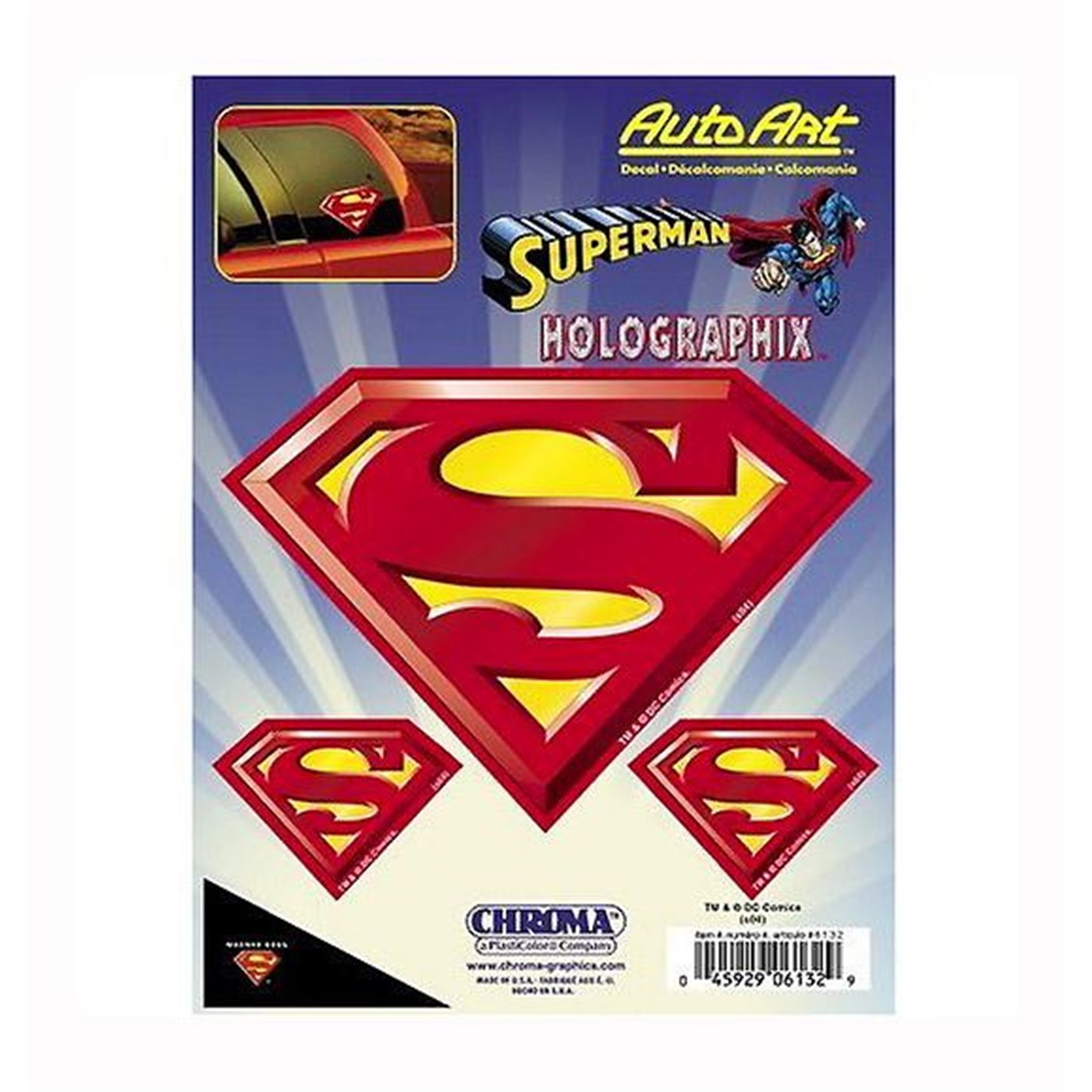Superman 3 Red Holo Car Sticker