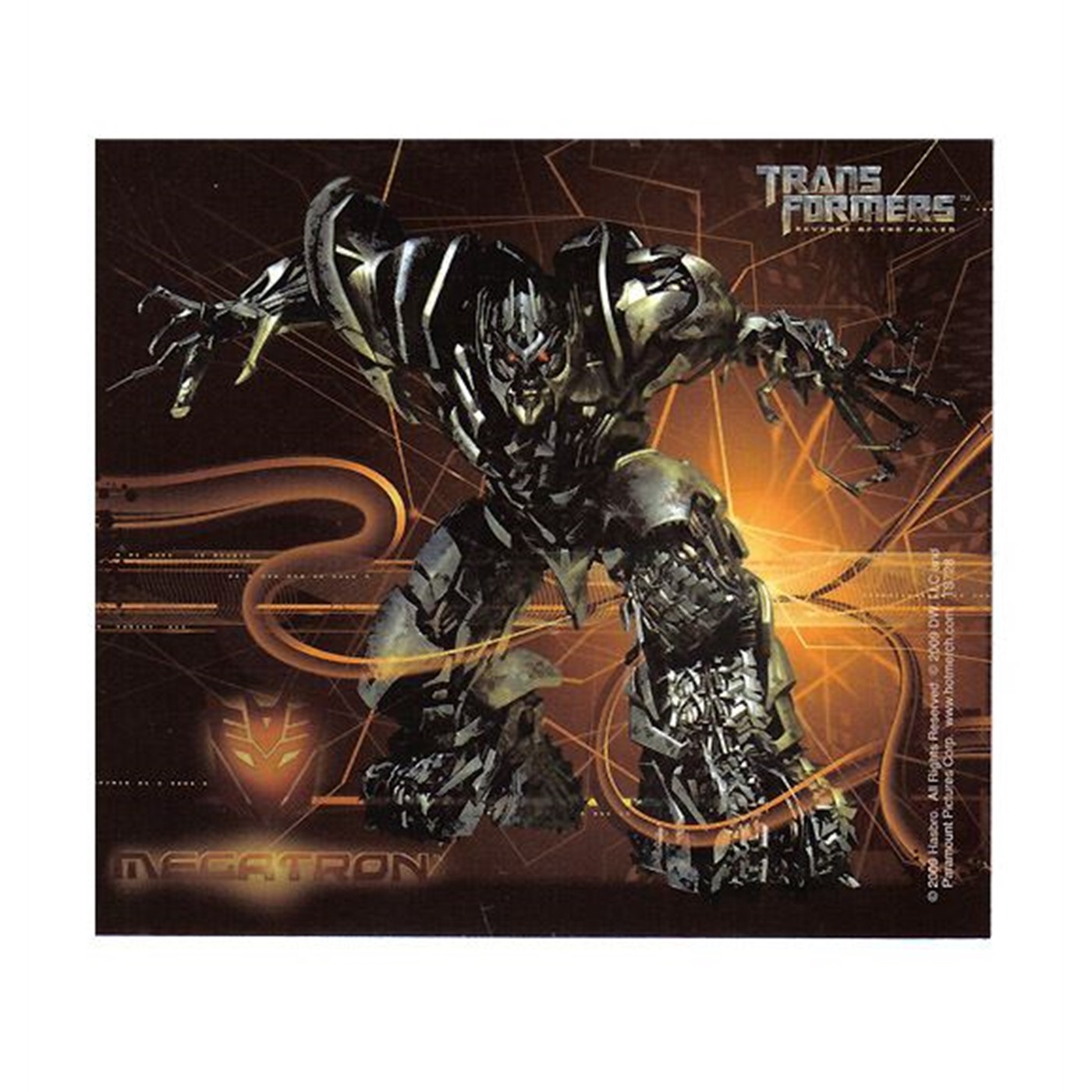 Transformers Megatron ROF Orange Sticker