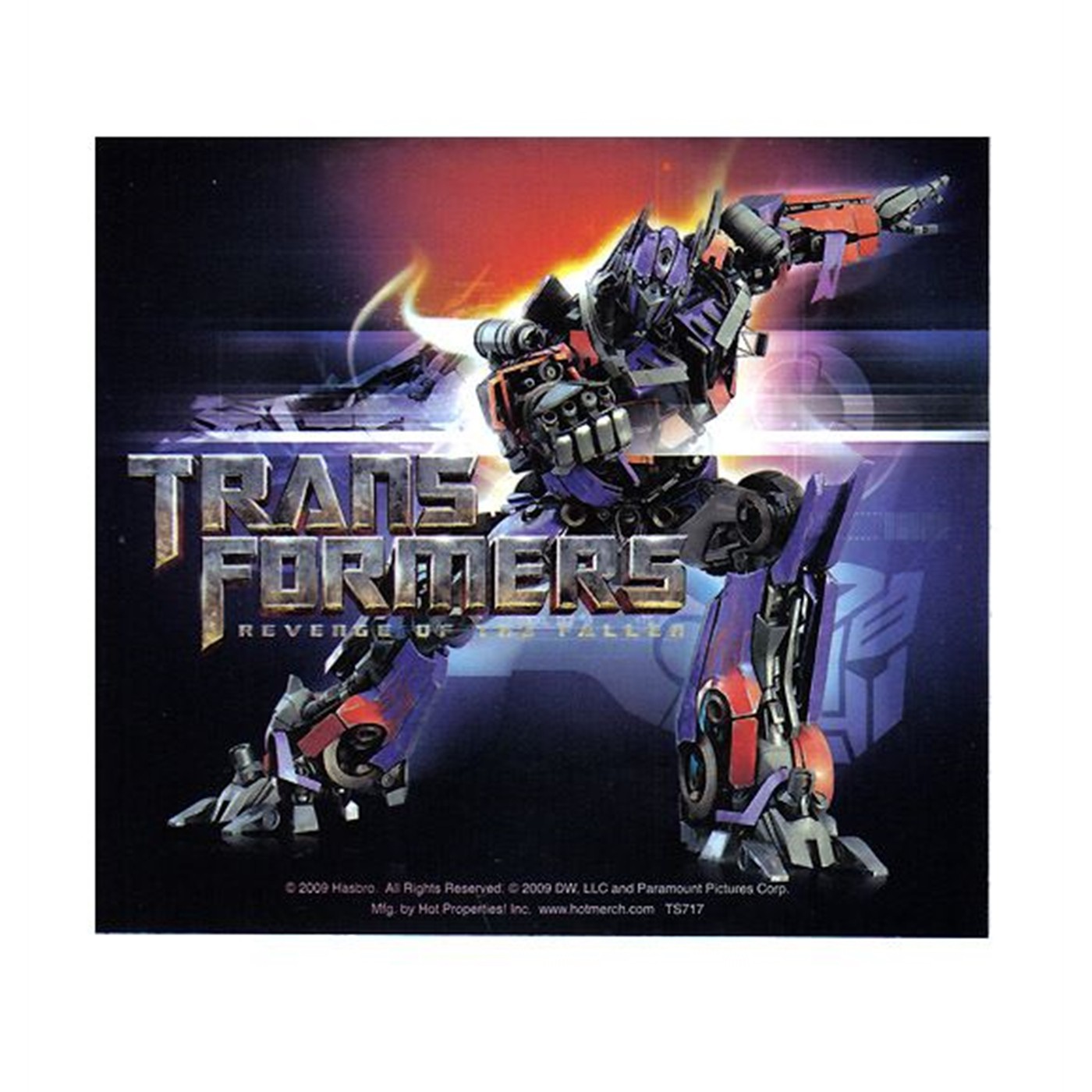 Transformers Revenge of the Fallen Optimus Sticker